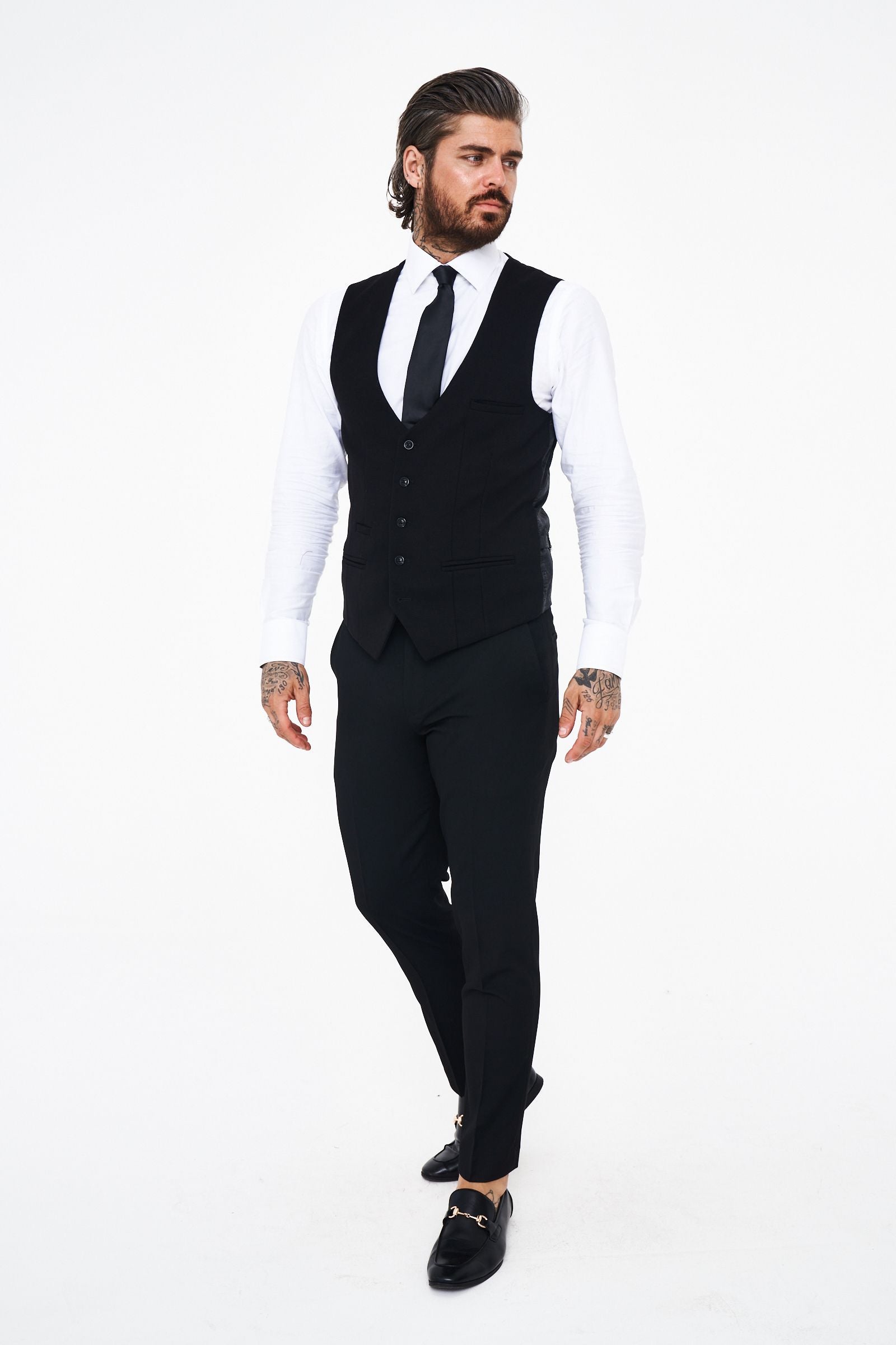 Kelvin - Black Single Breasted Waistcoat