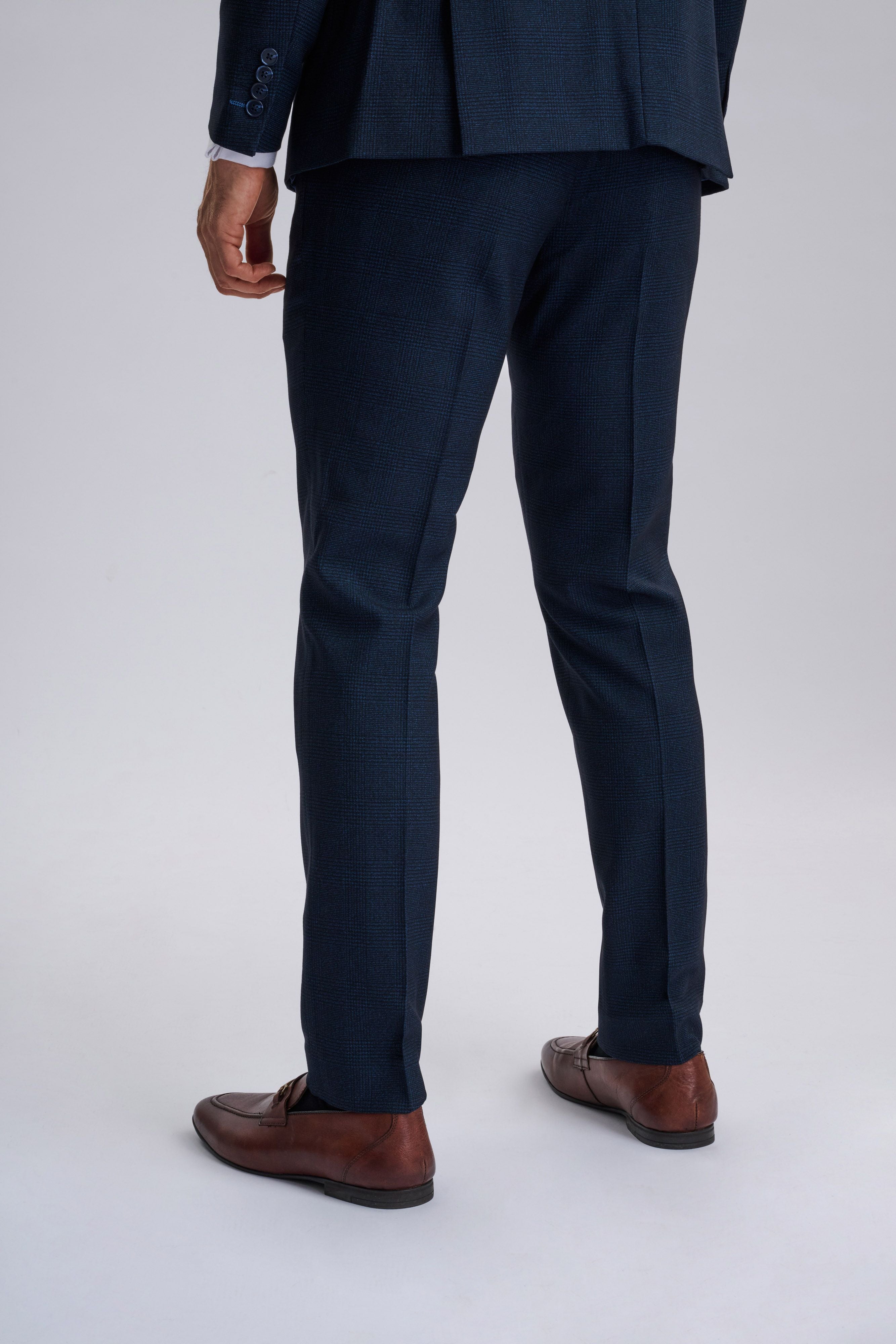 Regent Navy Check Three Piece Suit