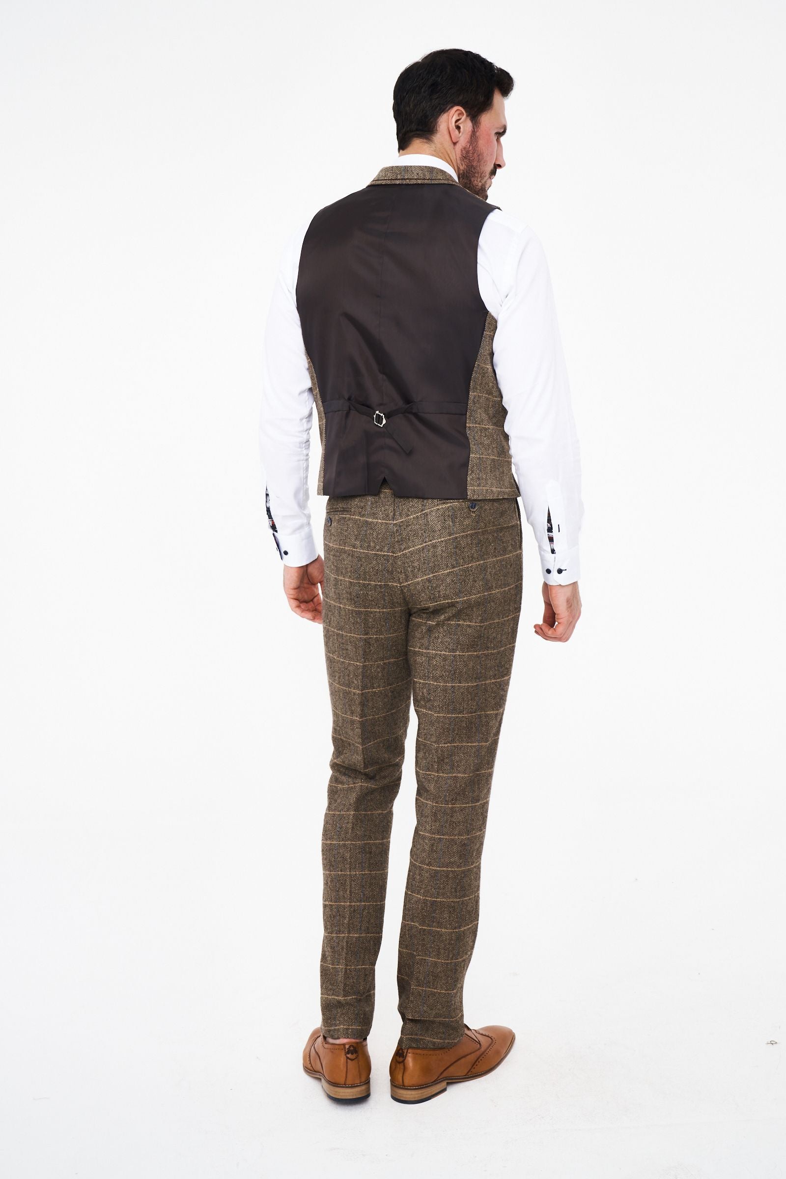 House of Cavani Albert Brown Tweed Three Piece Suit