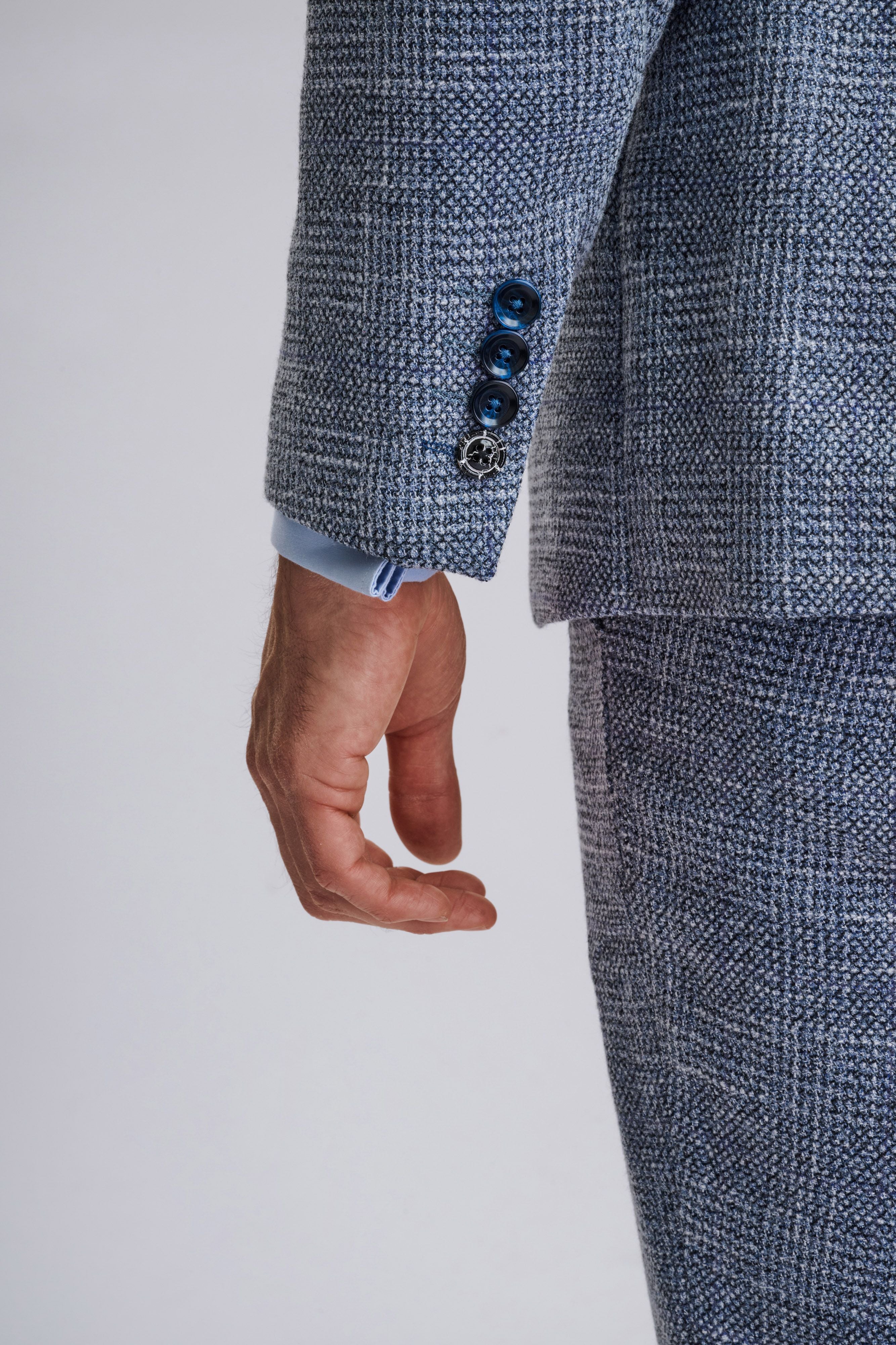 Kris - Sky Blue Tweed Three Piece Suit