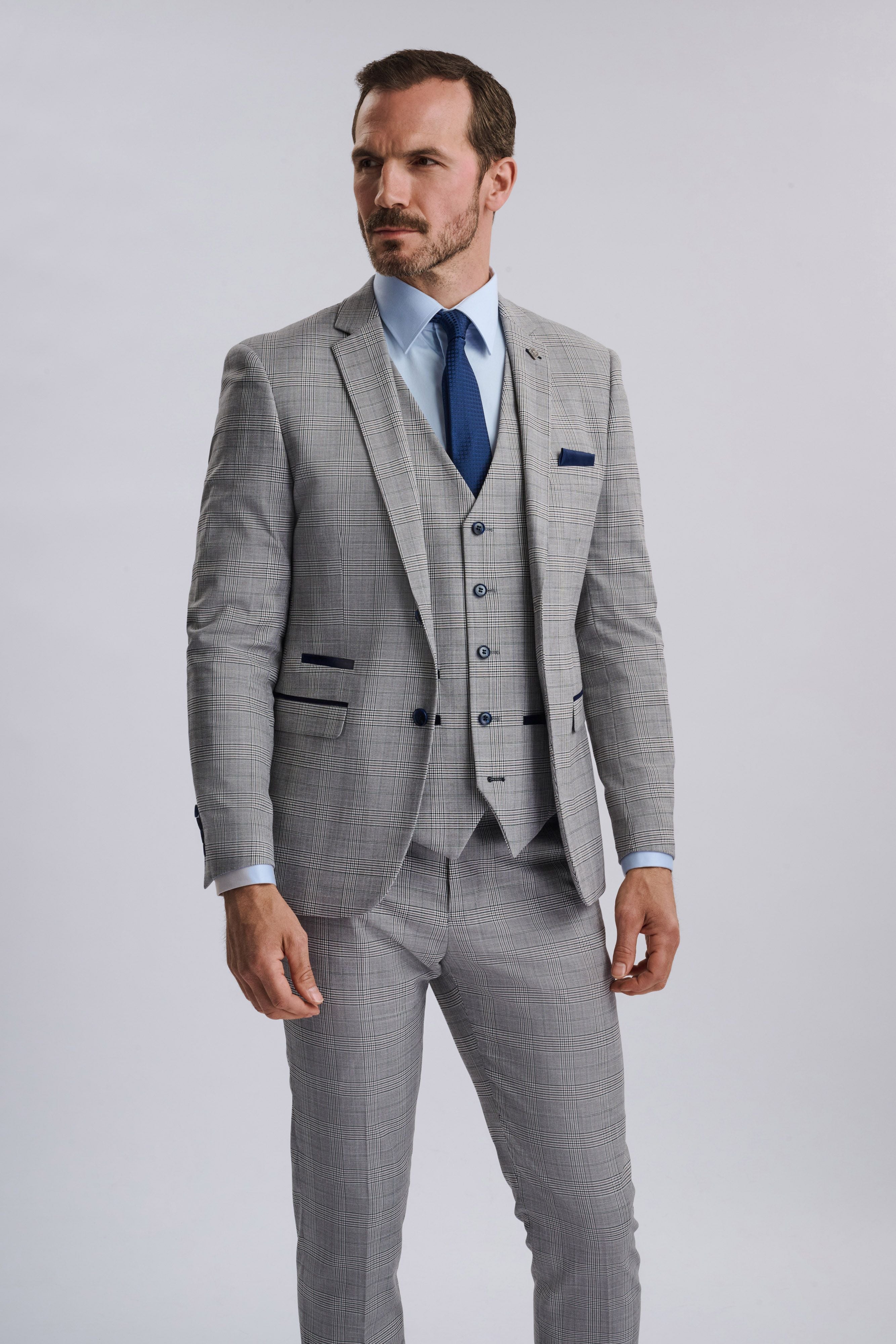 Hugo Grey Check Three Piece Suit