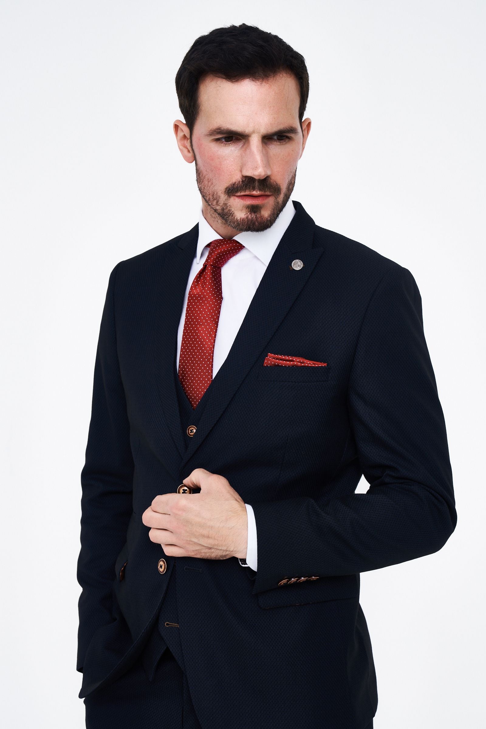 Marc Darcy Max Navy Three Piece Suit
