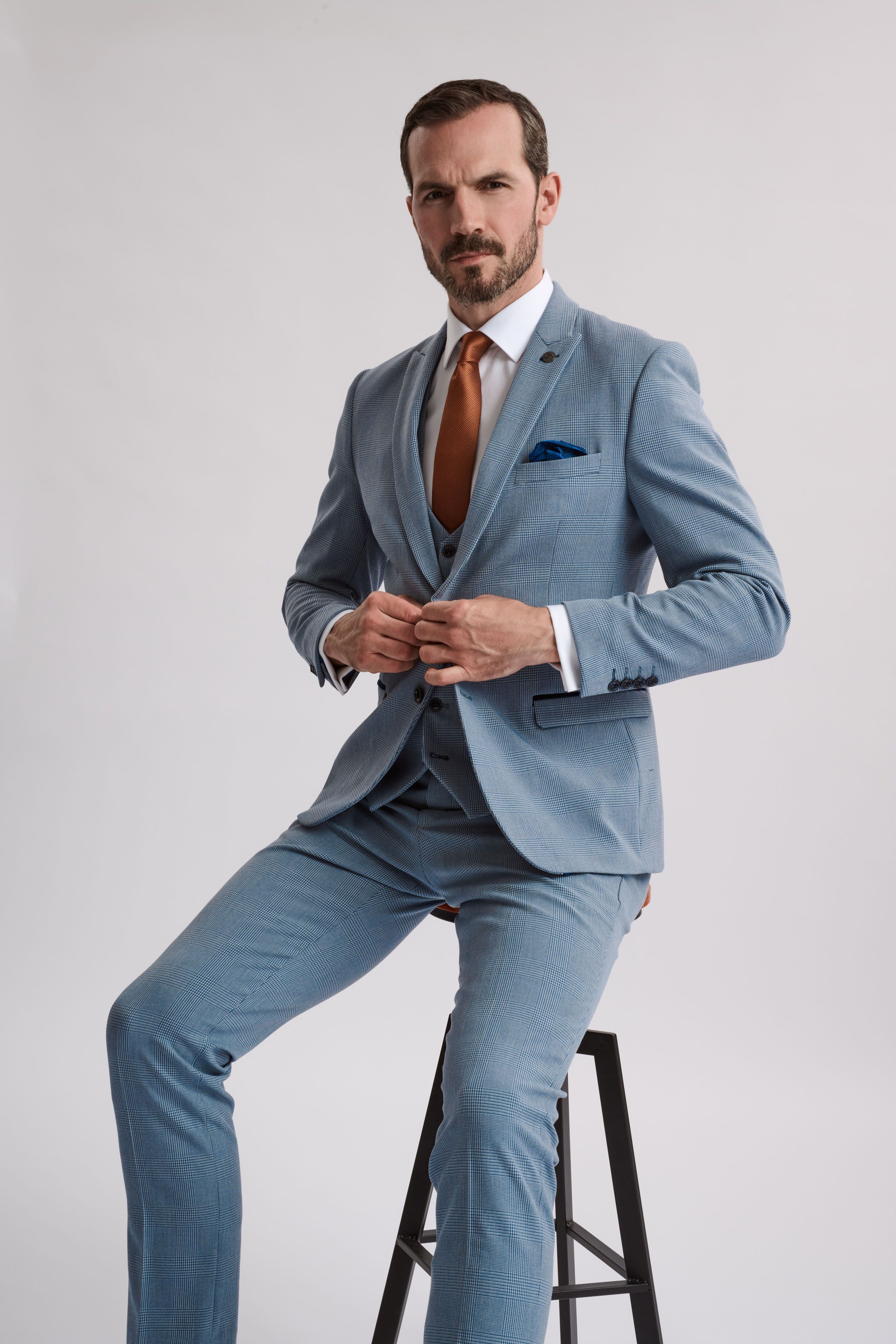 Bromley Sky 3 Piece Suit