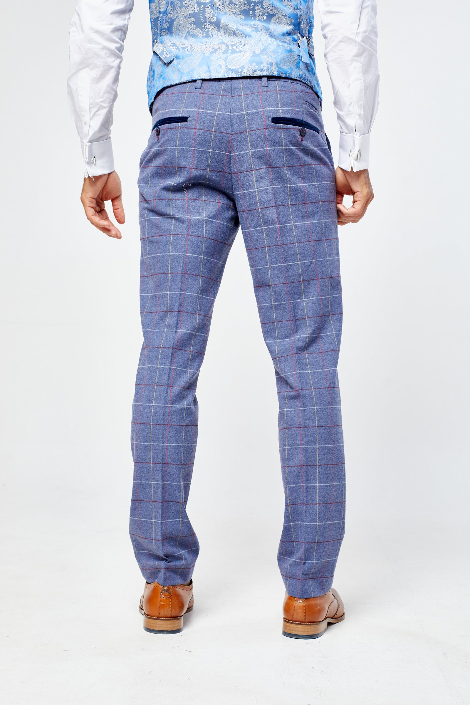 Drake - Sky Blue Check Three Piece Suit