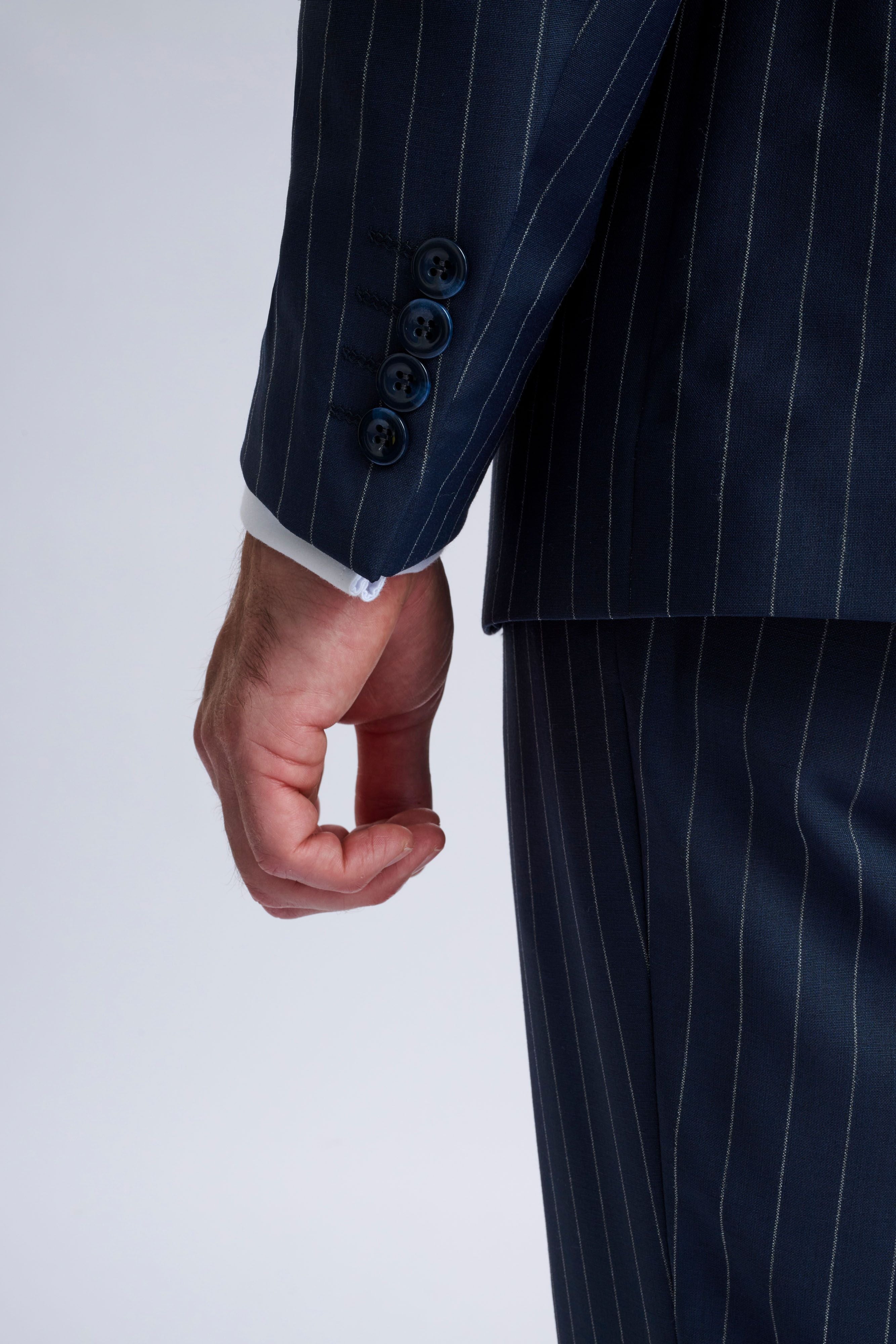 Amedeo 3-Piece Navy Pinstripe Suit