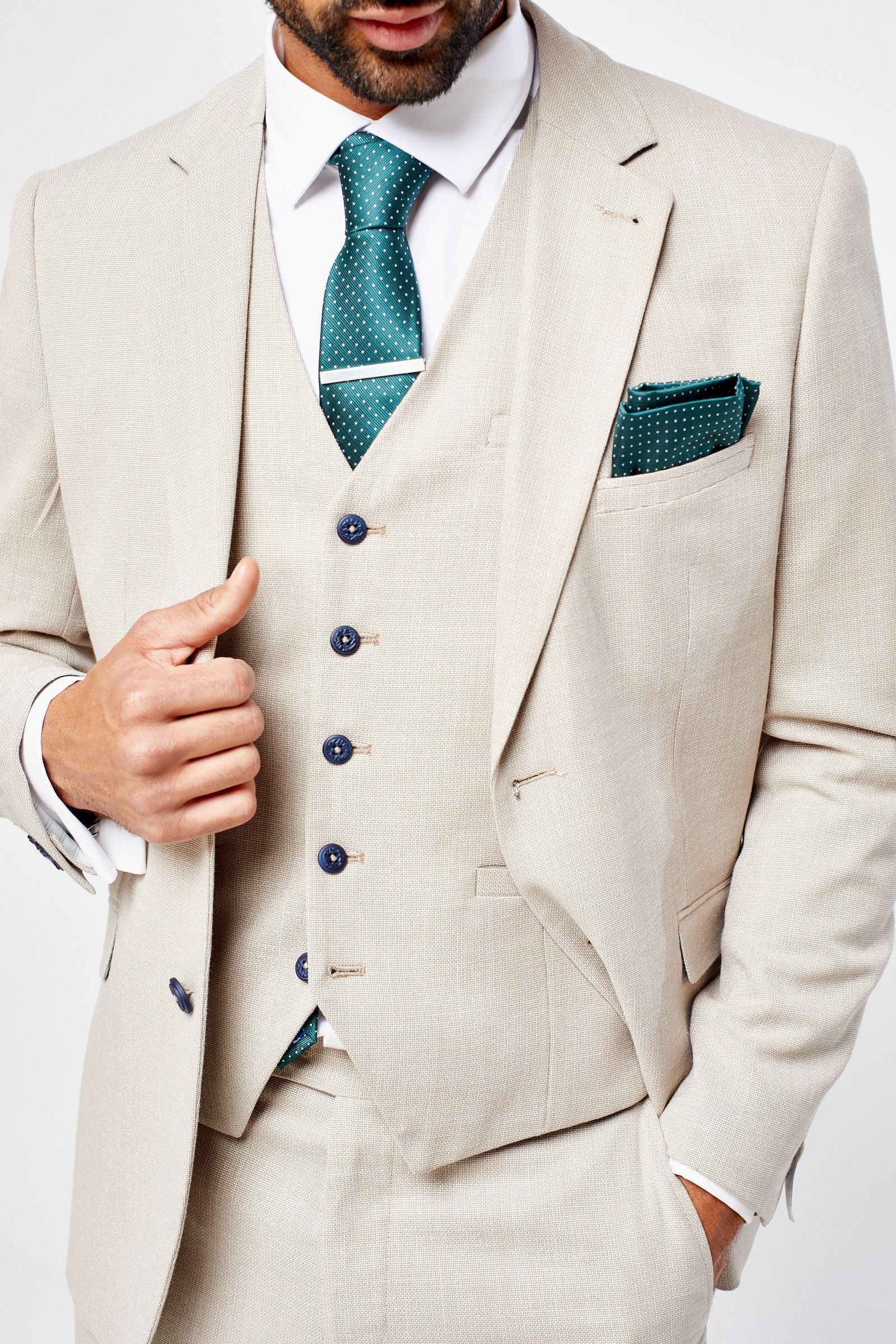Miami Beige Three Piece Suit