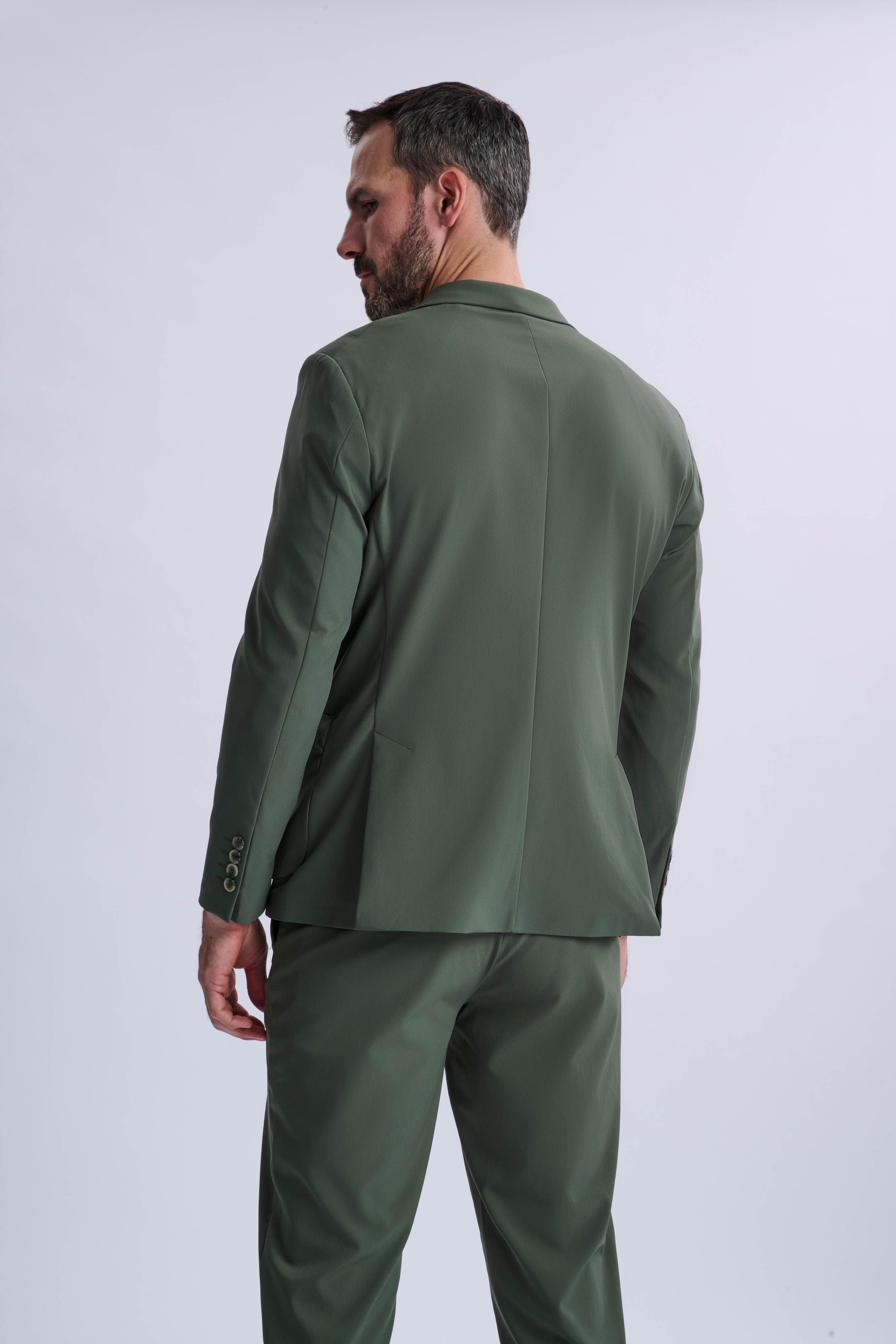 Rulli Khaki 360 Stretch Technical Suit with Detachable Hood