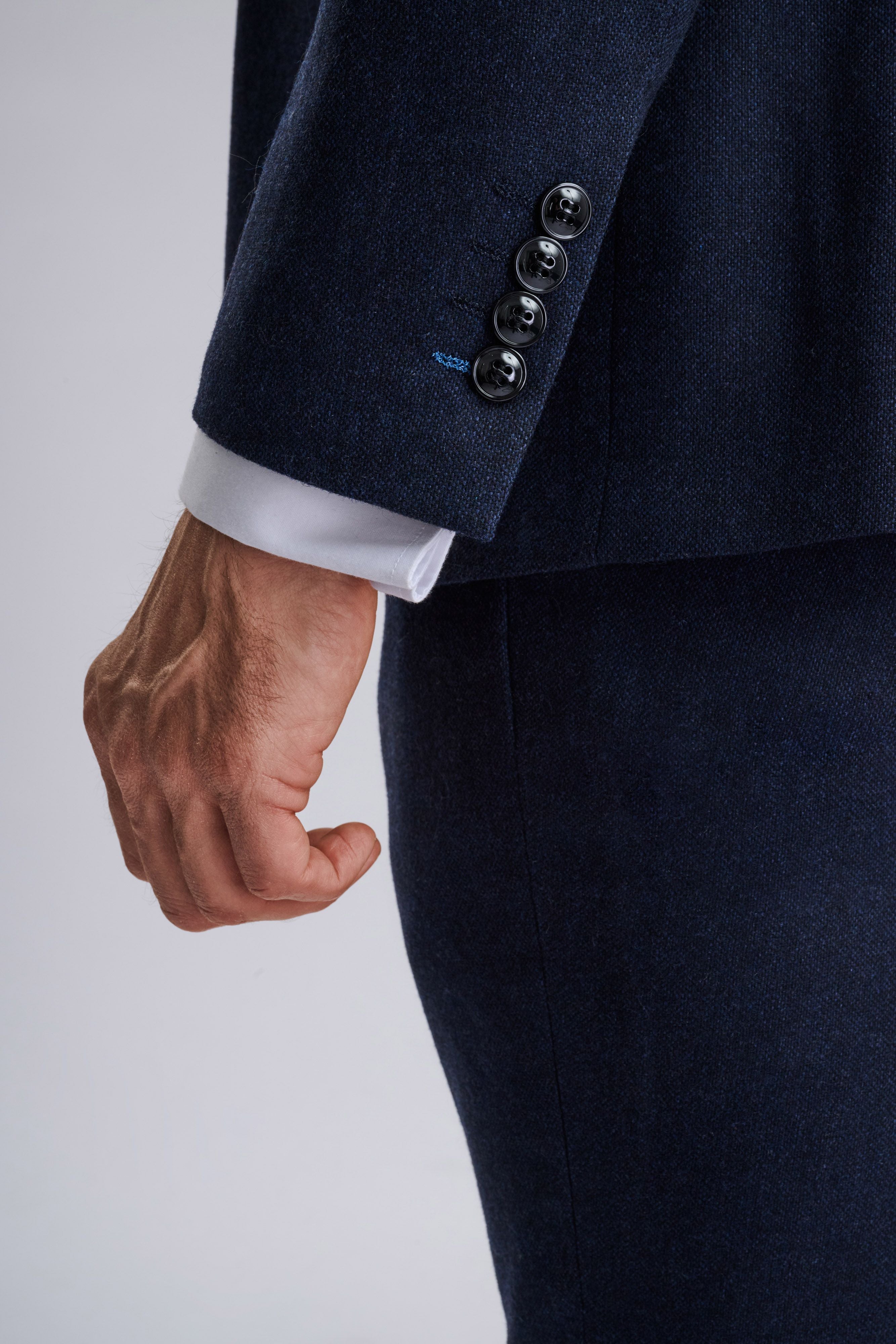 Oscar Navy Tweed Three Piece Suit