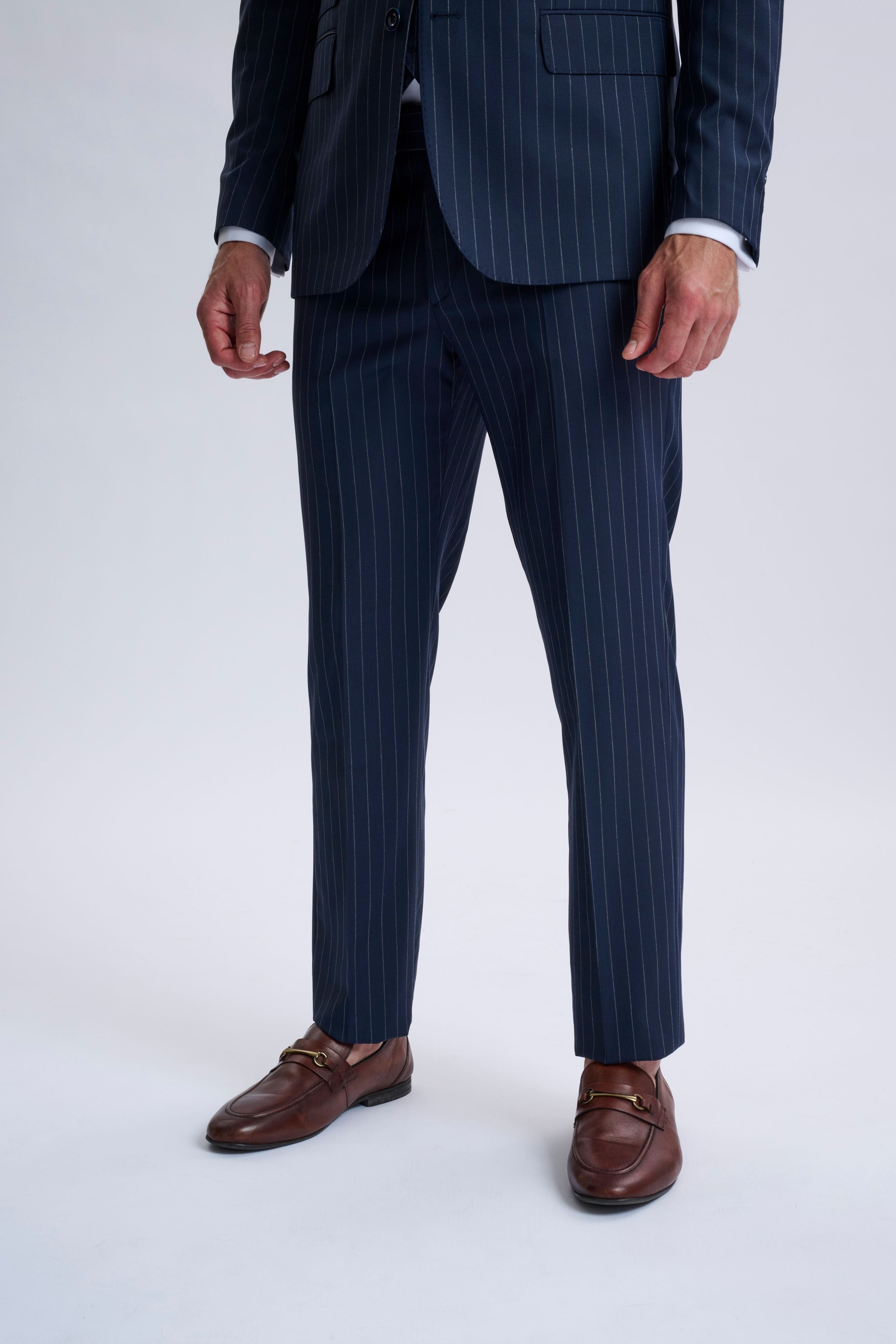 Amedeo 3-Piece Navy Pinstripe Suit