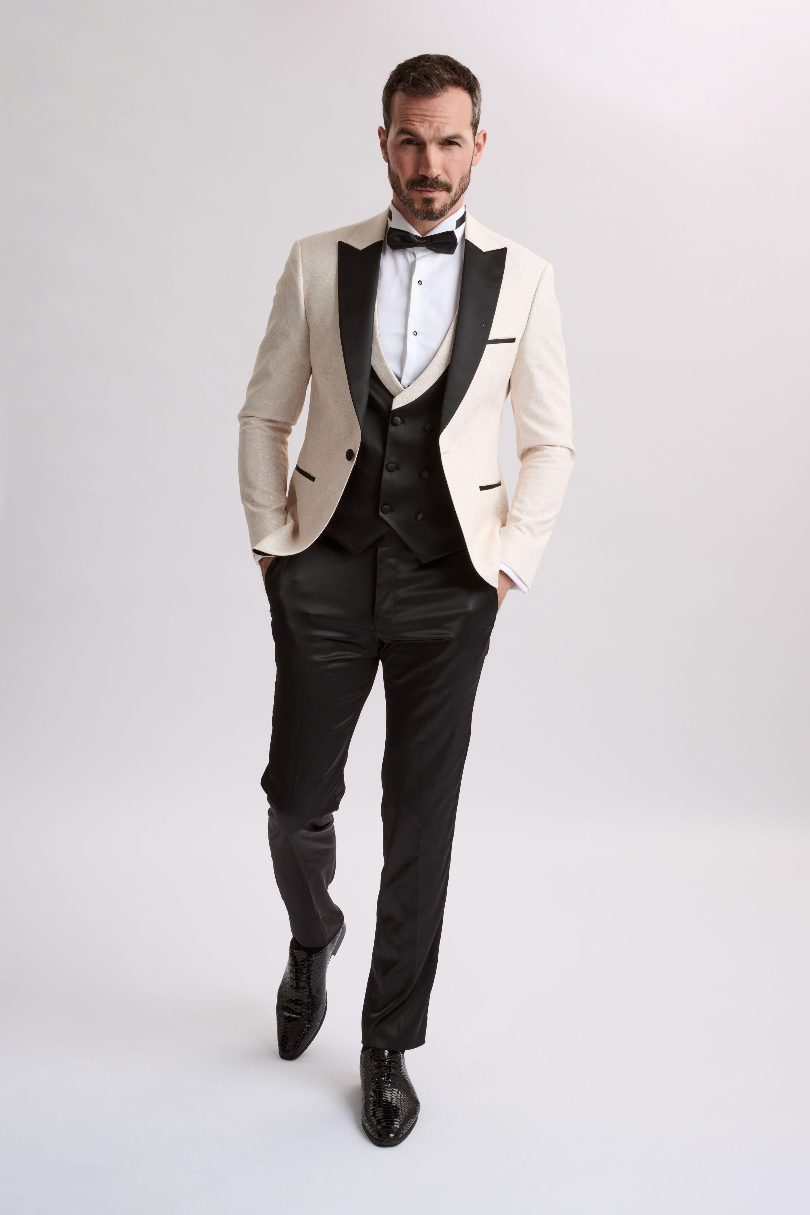 Santoro Milan's Sparkle Three Piece Cream Tux