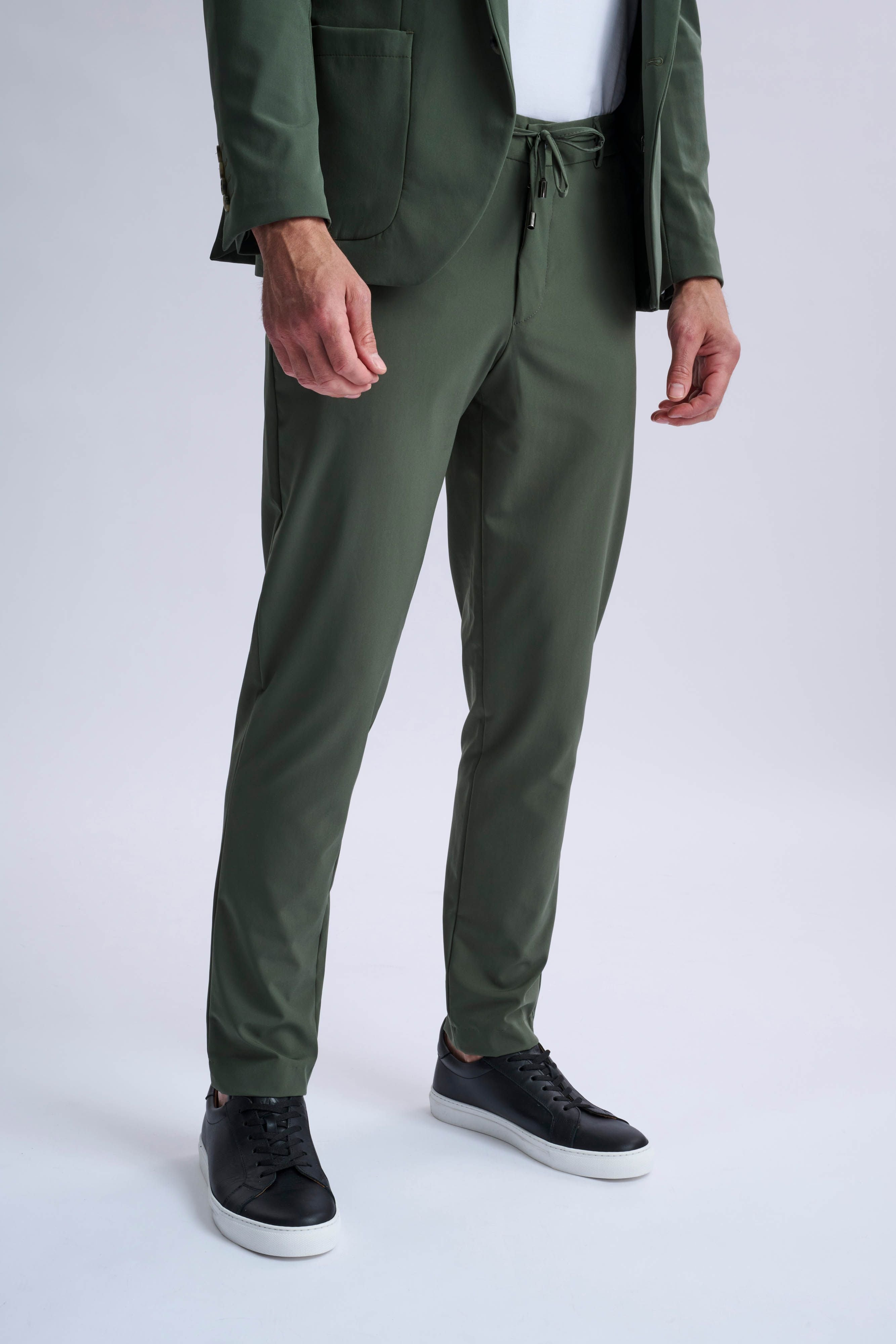 Rulli Khaki 360 Stretch Technical Suit with Detachable Hood