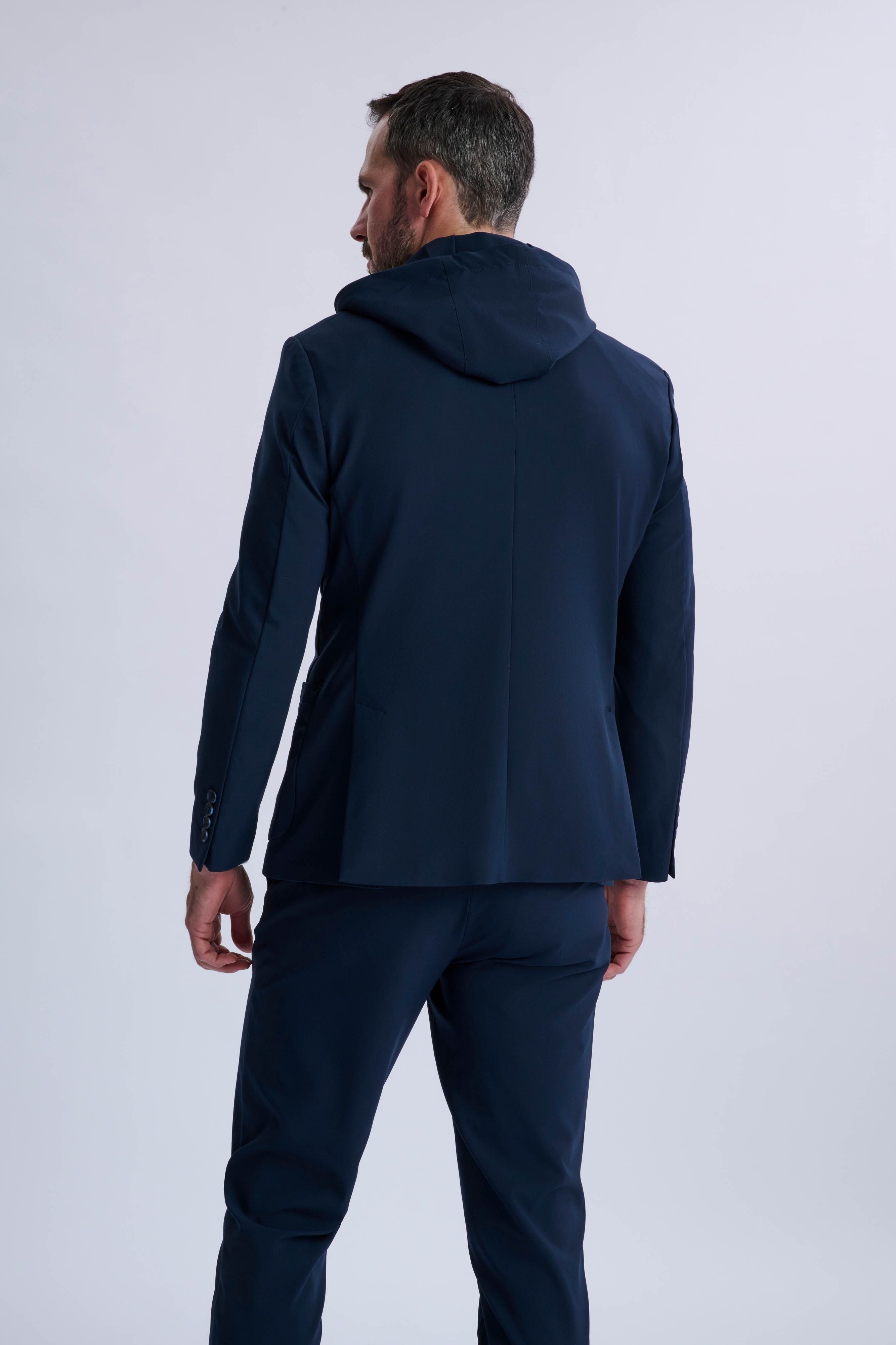Rulli Navy 360 Stretch Technical Suit with Detachable Hood