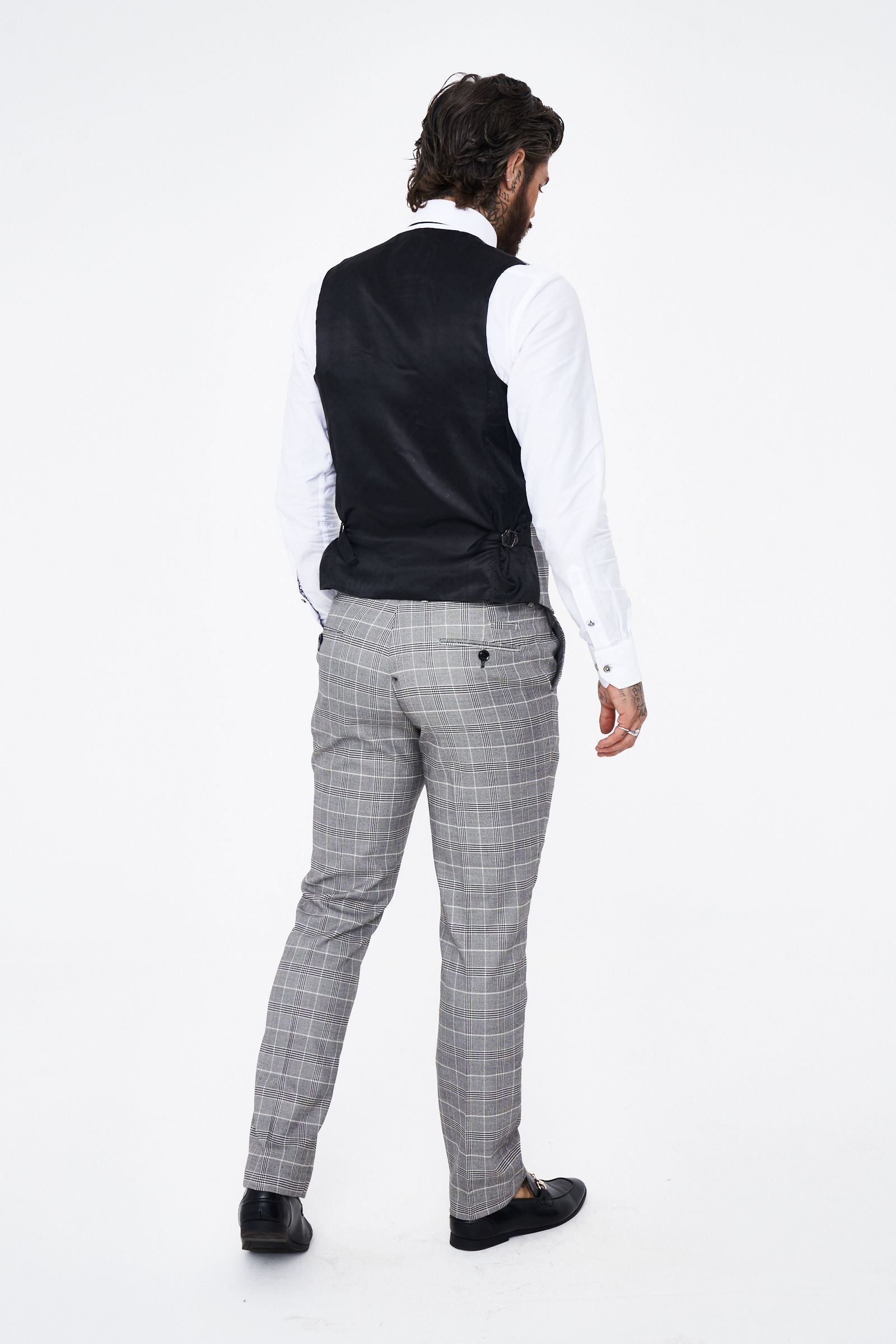 Ross - Grey Check Three Piece Suit