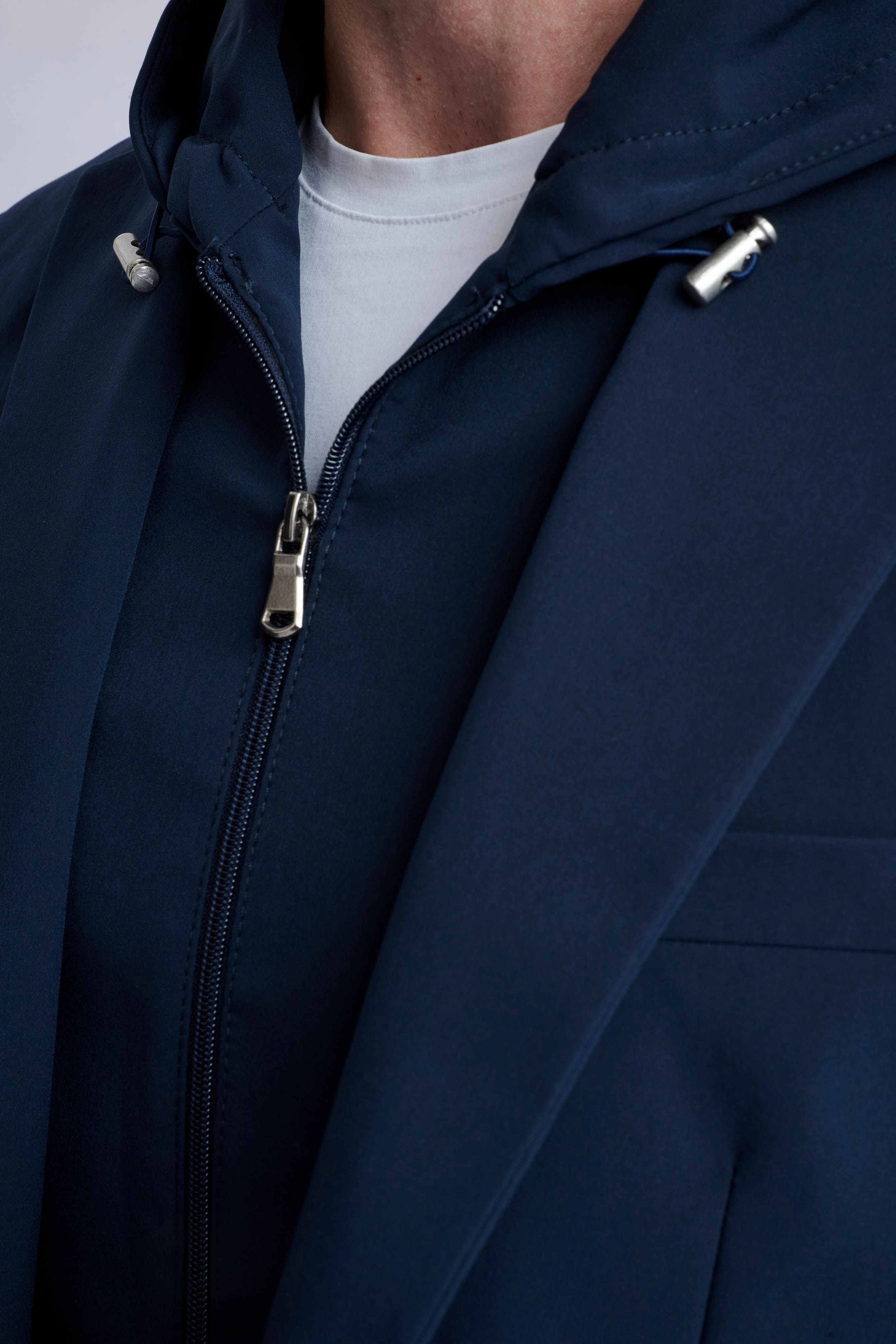 Rulli Navy 360 Stretch Technical Suit with Detachable Hood