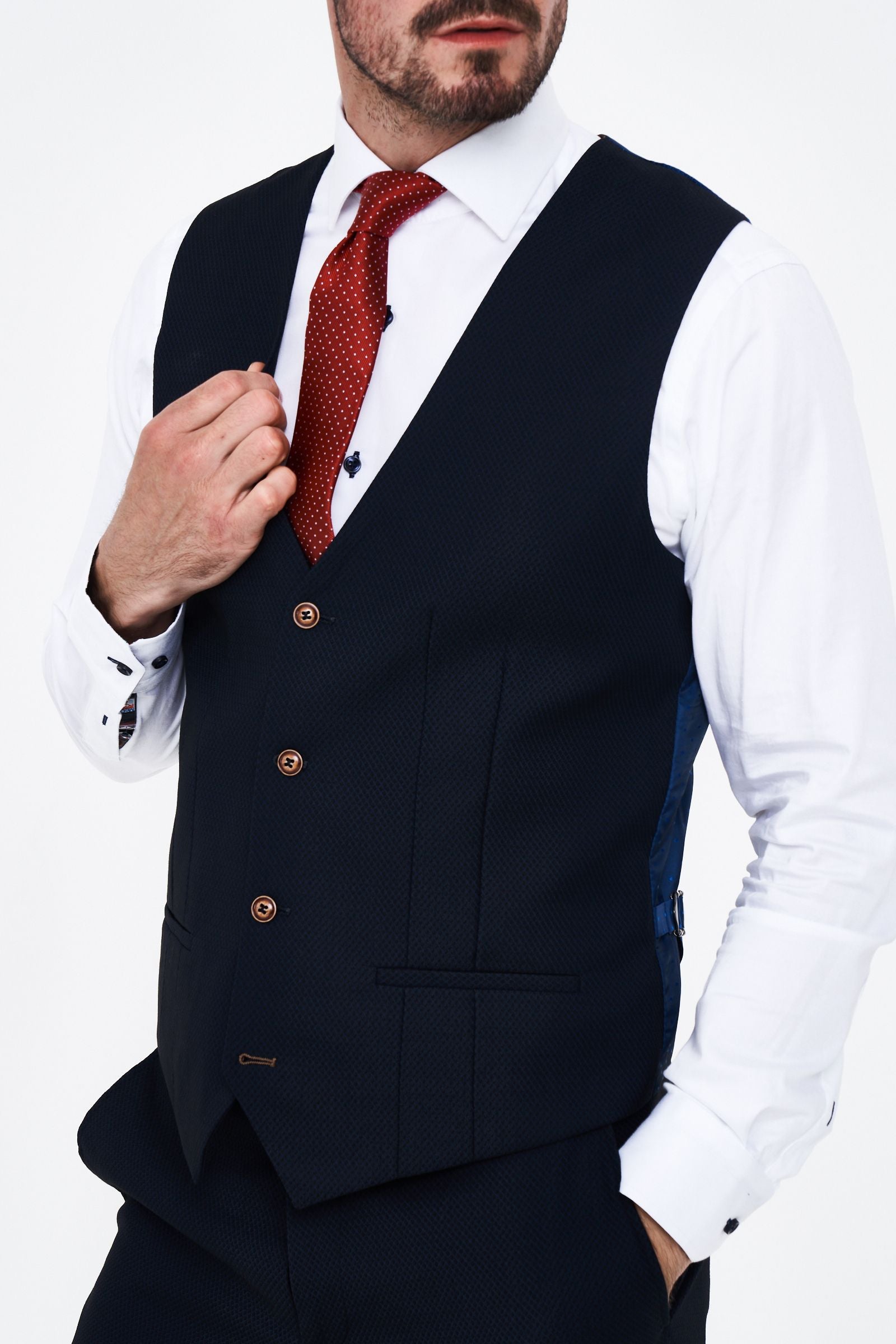 Marc Darcy Max Navy Waistcoat