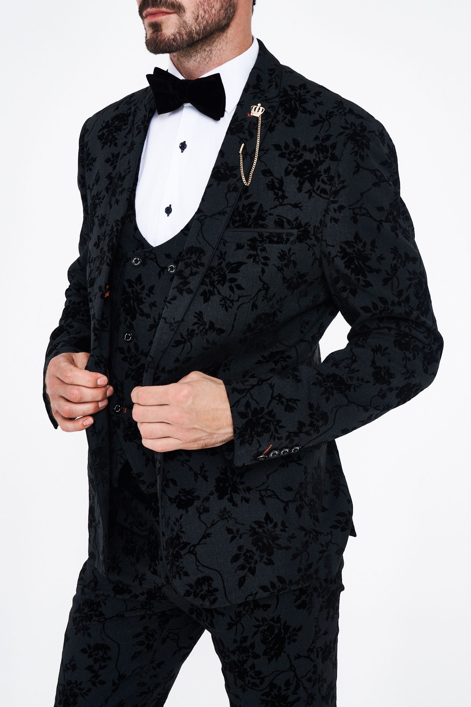 House of Cavani Georgi Floral Three Piece Suit