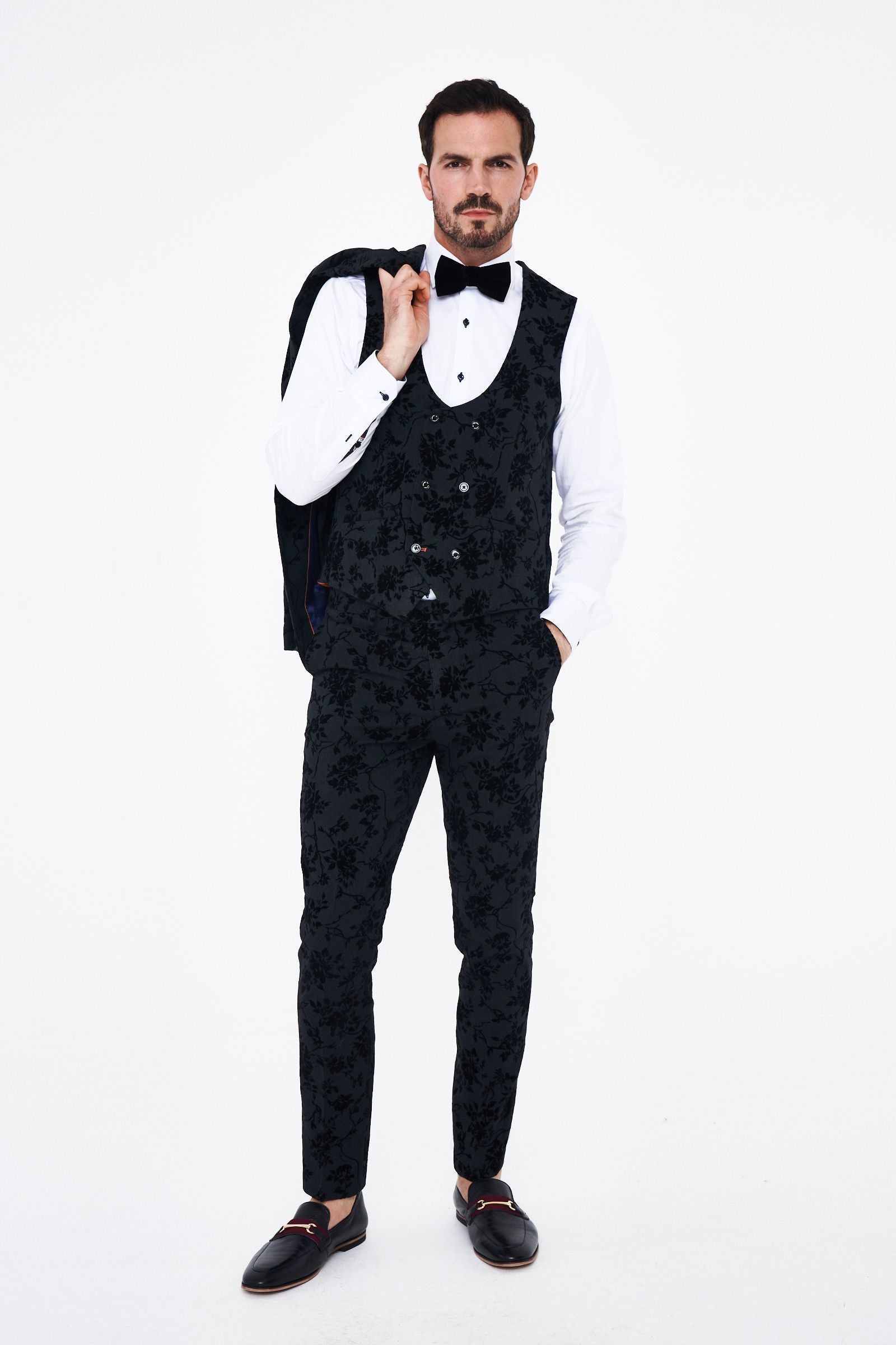 House of Cavani Georgi Floral Three Piece Suit