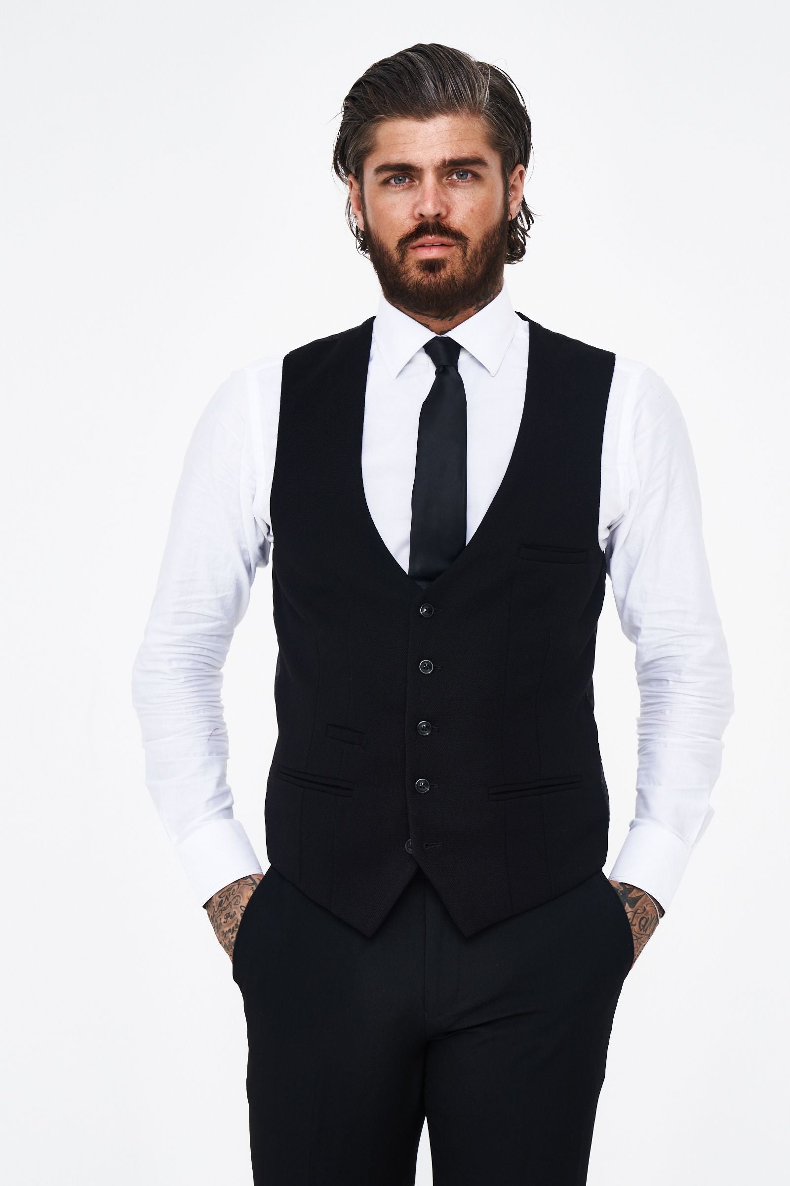Kelvin - Black Single Breasted Waistcoat