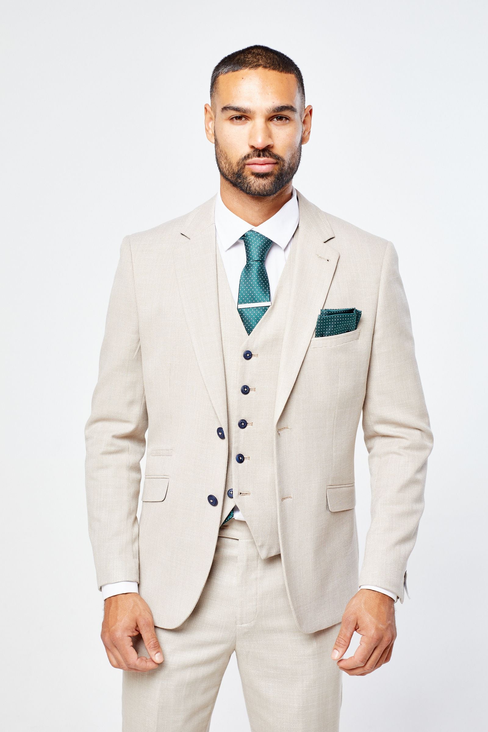 Miami Beige Three Piece Suit