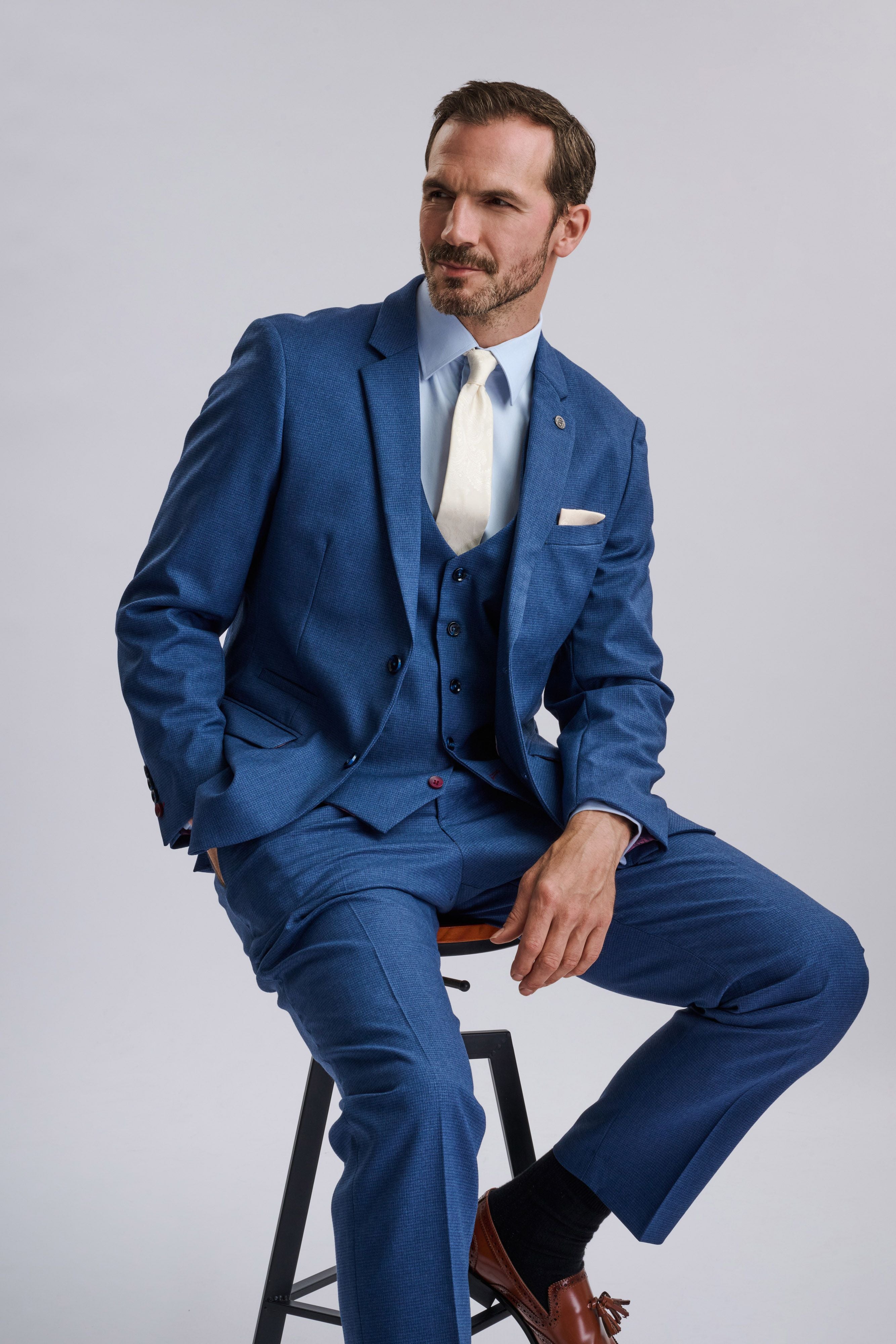 Ashley Navy Blue Three-Piece Suit
