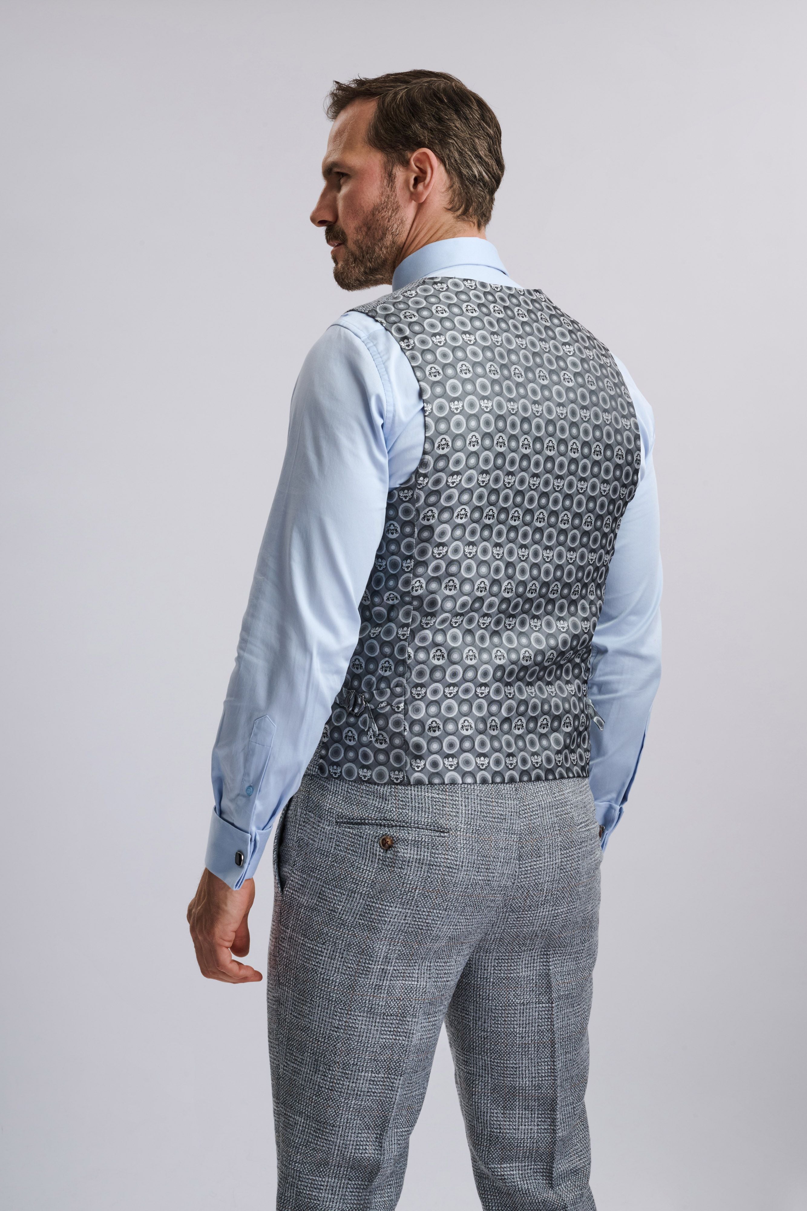 Kris - Silver Grey Tweed Three Piece Suit