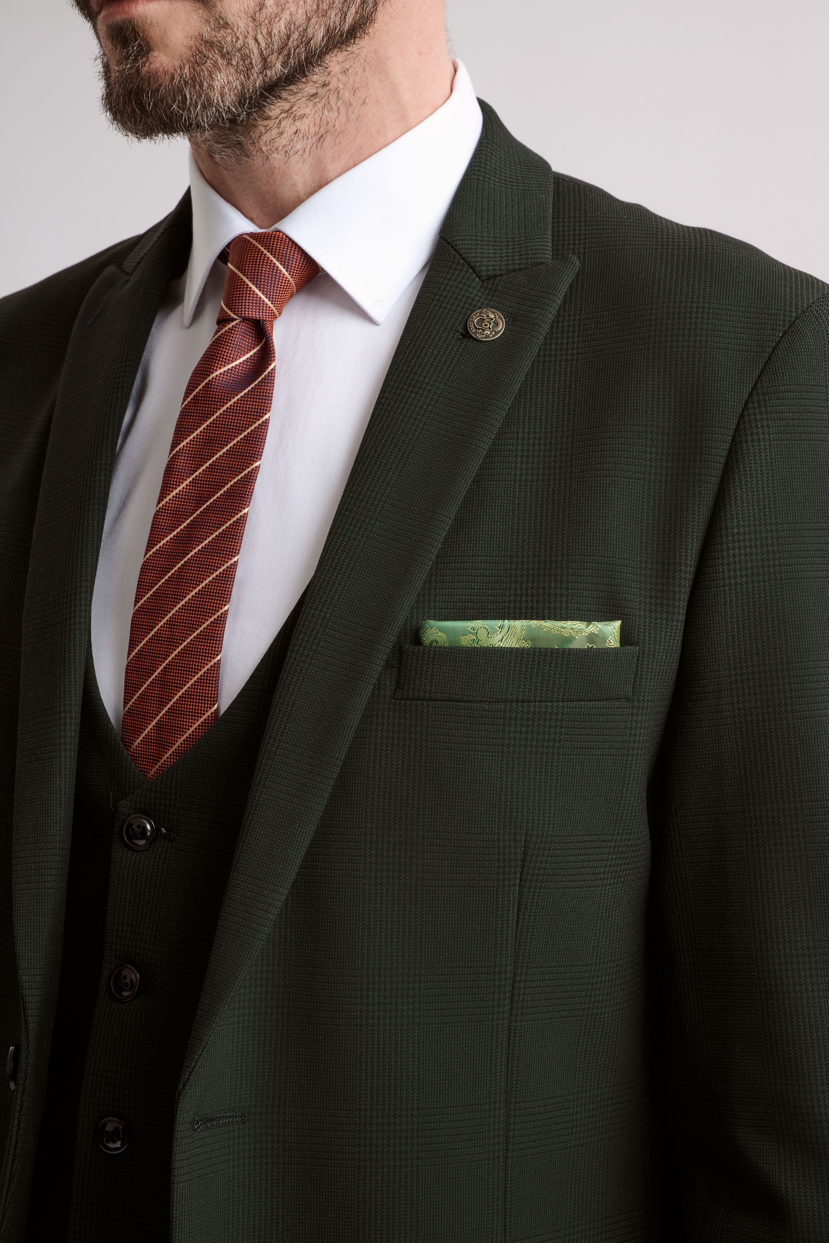 Bromley Olive 3 Piece Suit