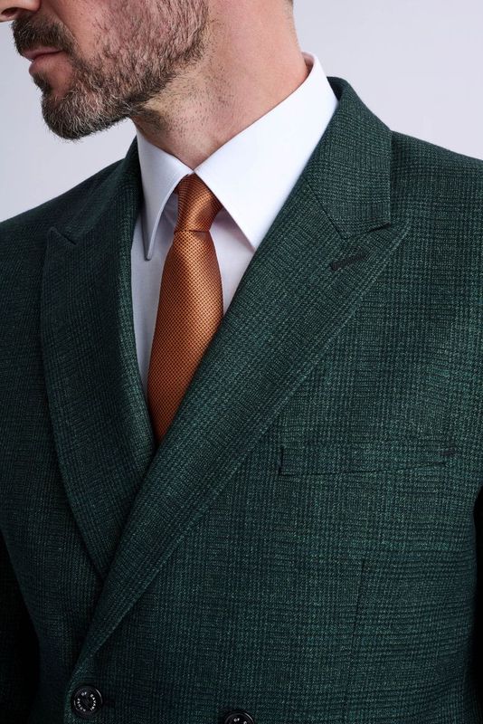 Caridi Olive Double Breasted Two Piece Suit