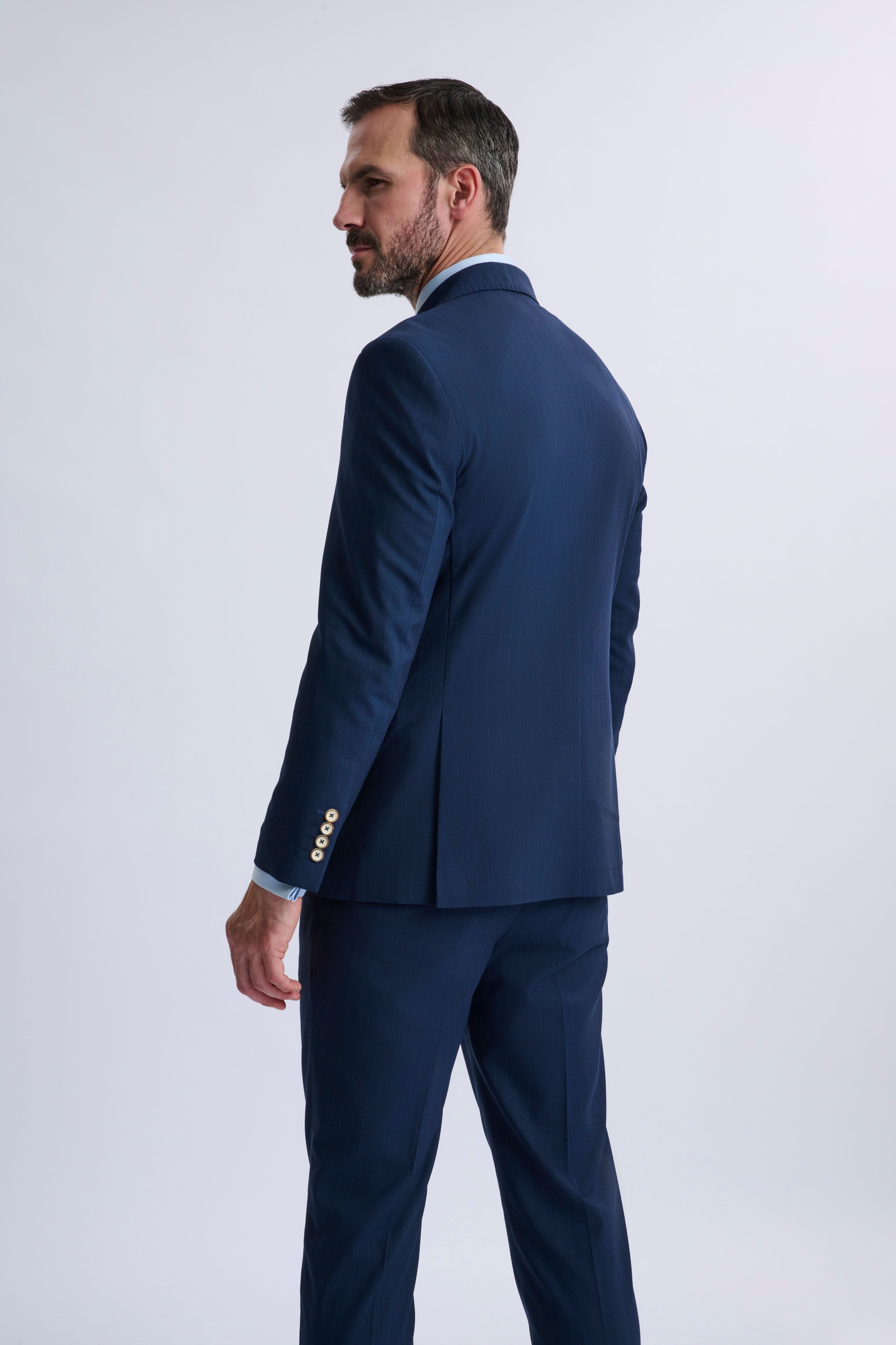 Fabrizio Navy Pinstripe Double-Breasted Suit