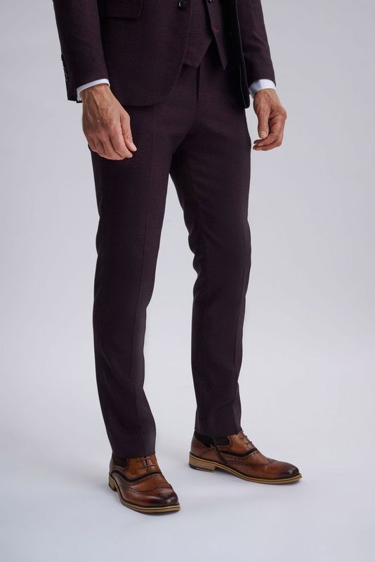 Regent Wine Check Three Piece Suit