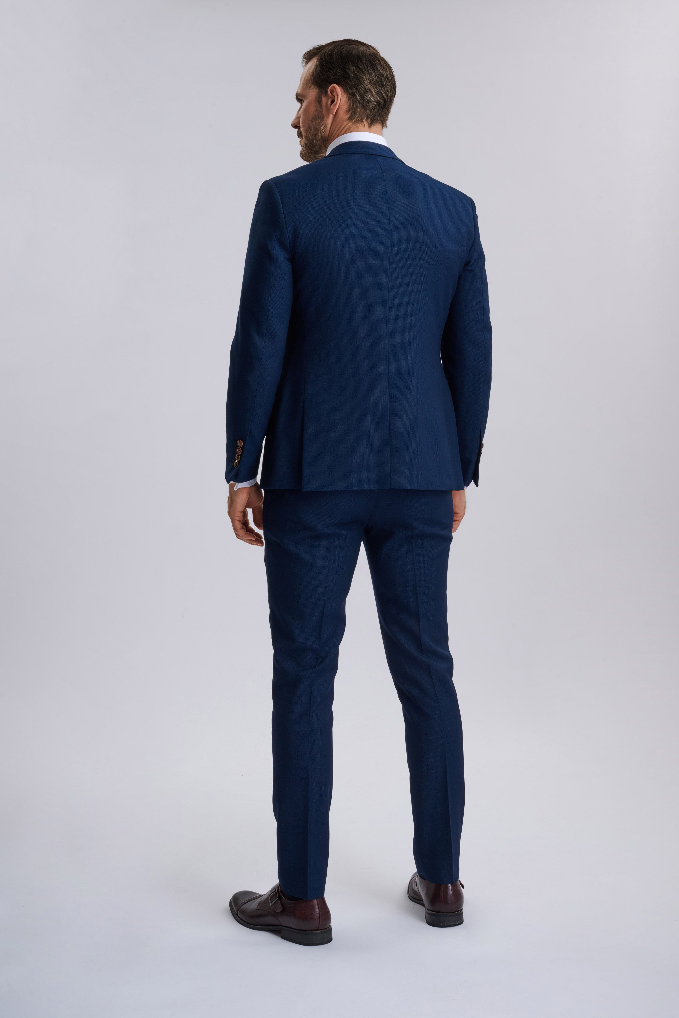 Mayfair Blue Textured Three Piece Suit