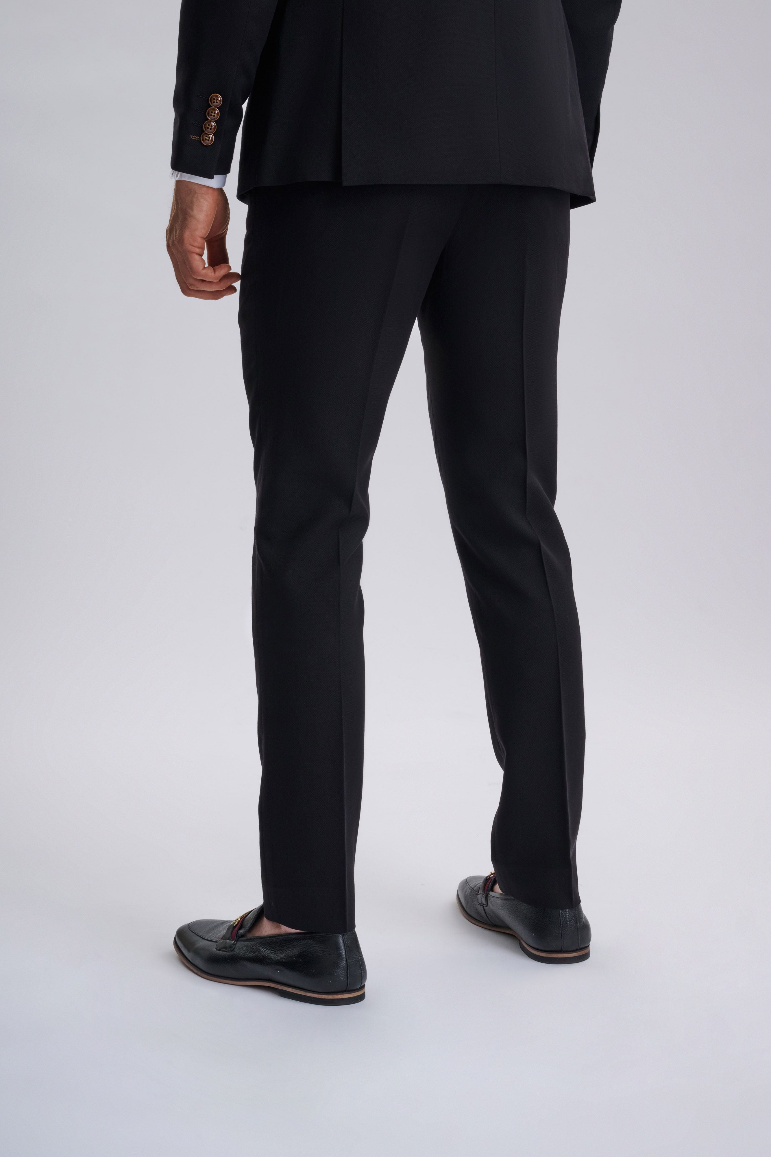 Mayfair Black Textured Three Piece Suit