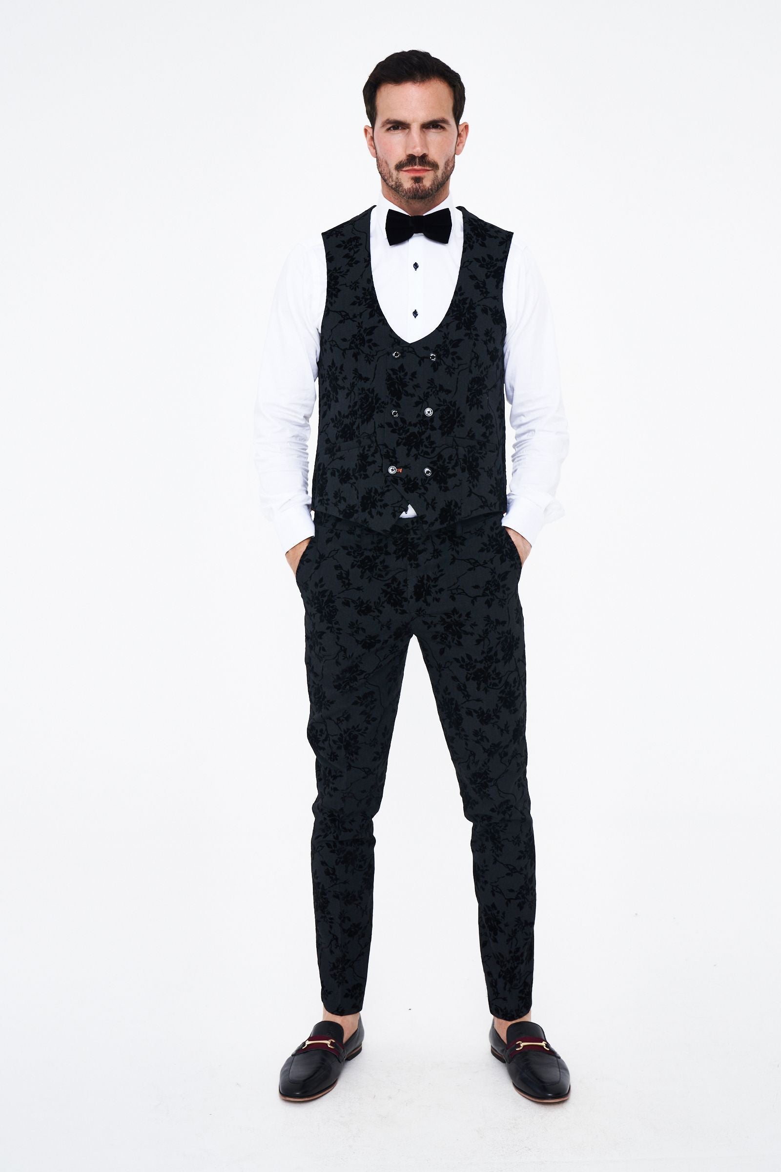 House of Cavani Georgi Floral Three Piece Suit