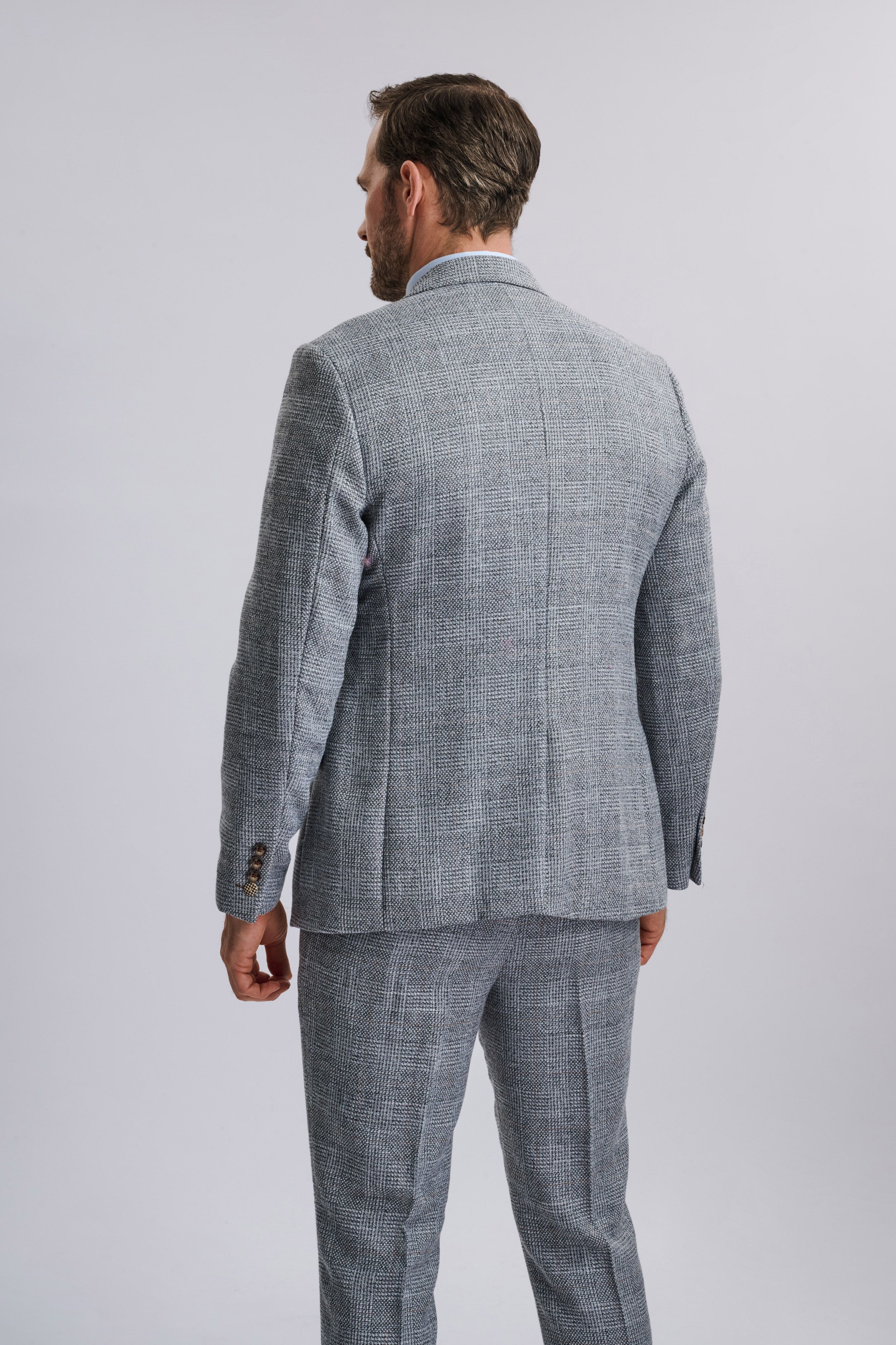 Kris - Silver Grey Tweed Three Piece Suit