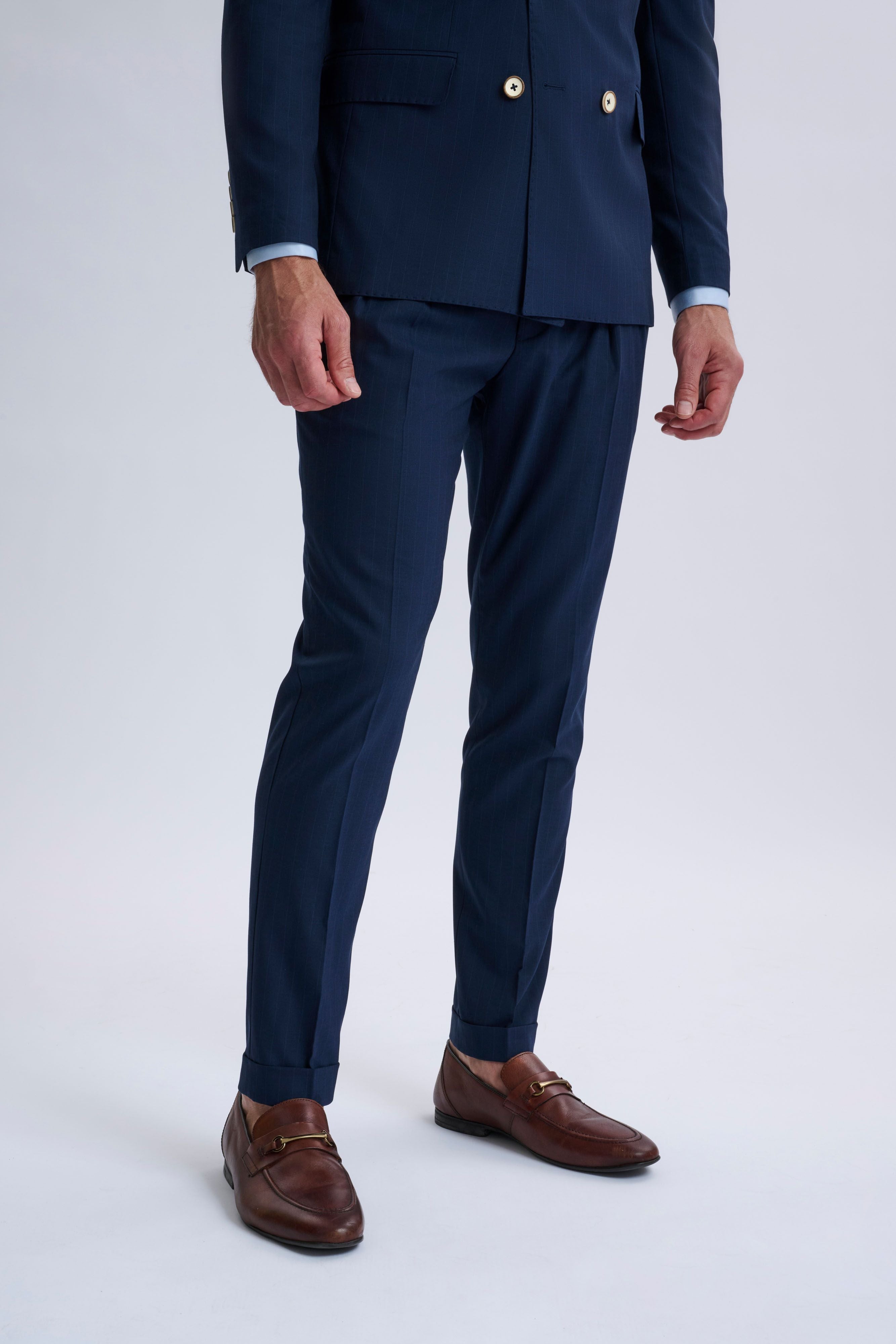 Fabrizio Navy Pinstripe Double-Breasted Suit