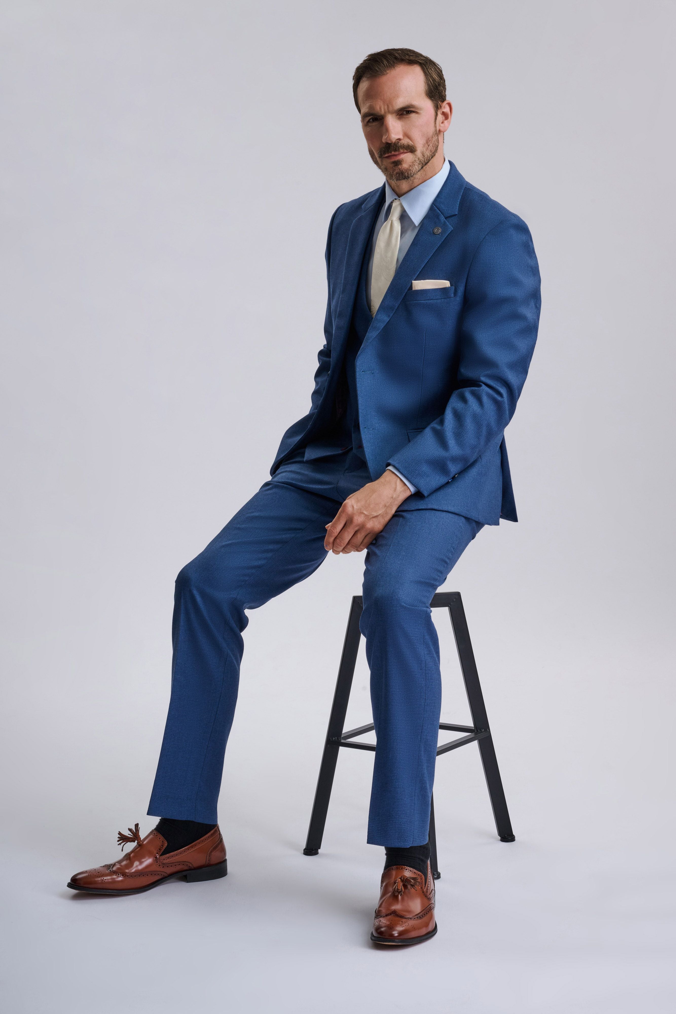 Ashley Navy Blue Three-Piece Suit