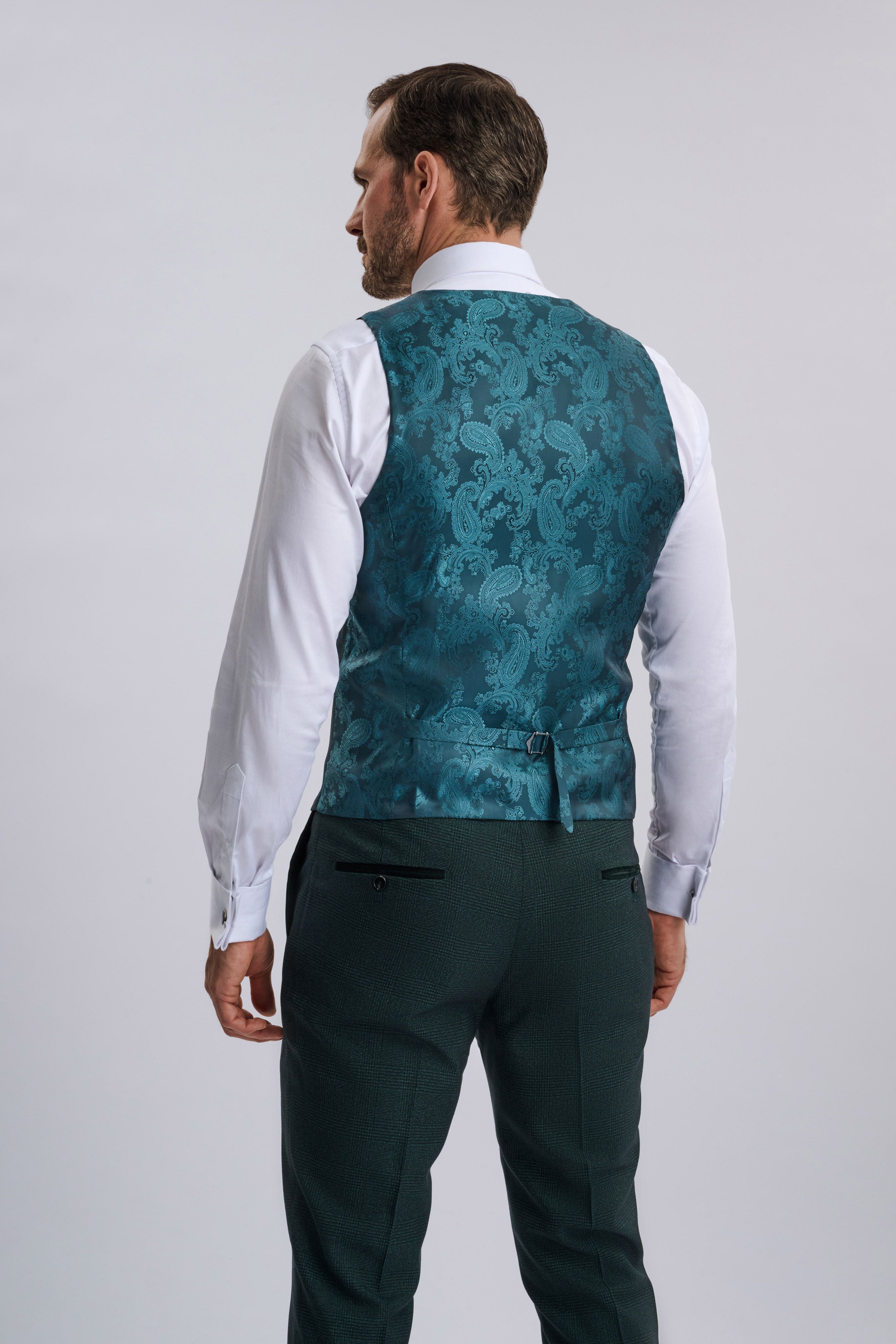 Regent Olive Check Three Piece Suit