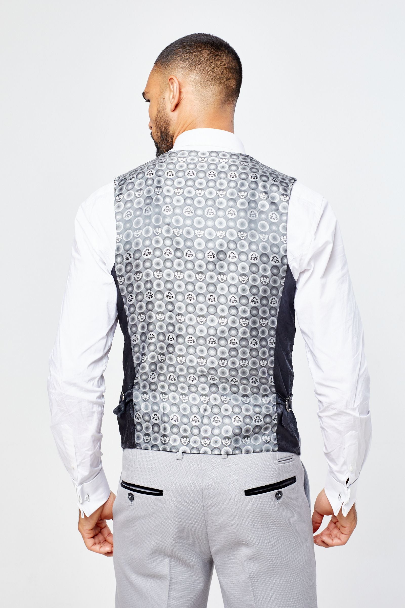 Edwin Silver Grey Notch Lapel Three Piece Suit