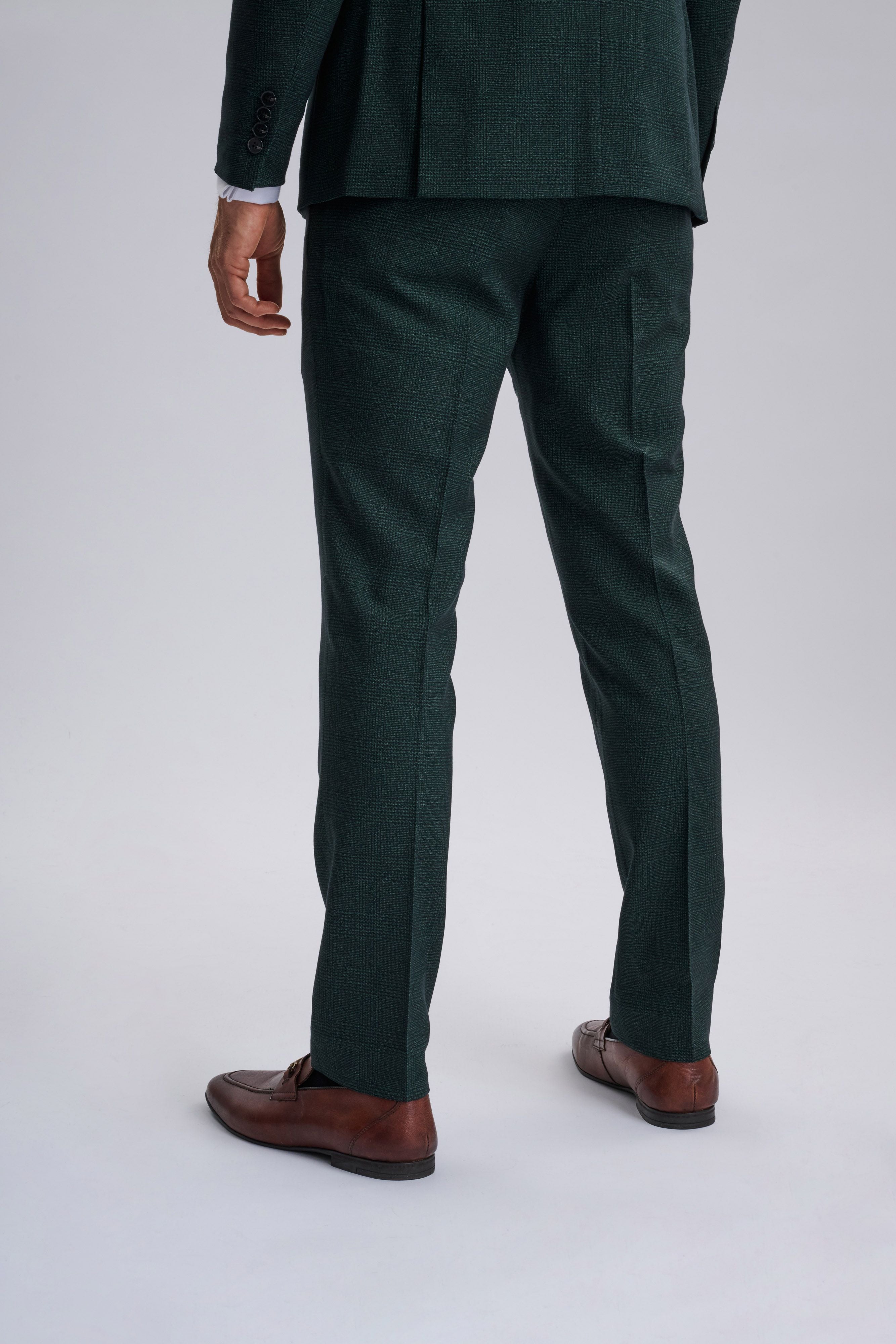 Regent Olive Check Three Piece Suit