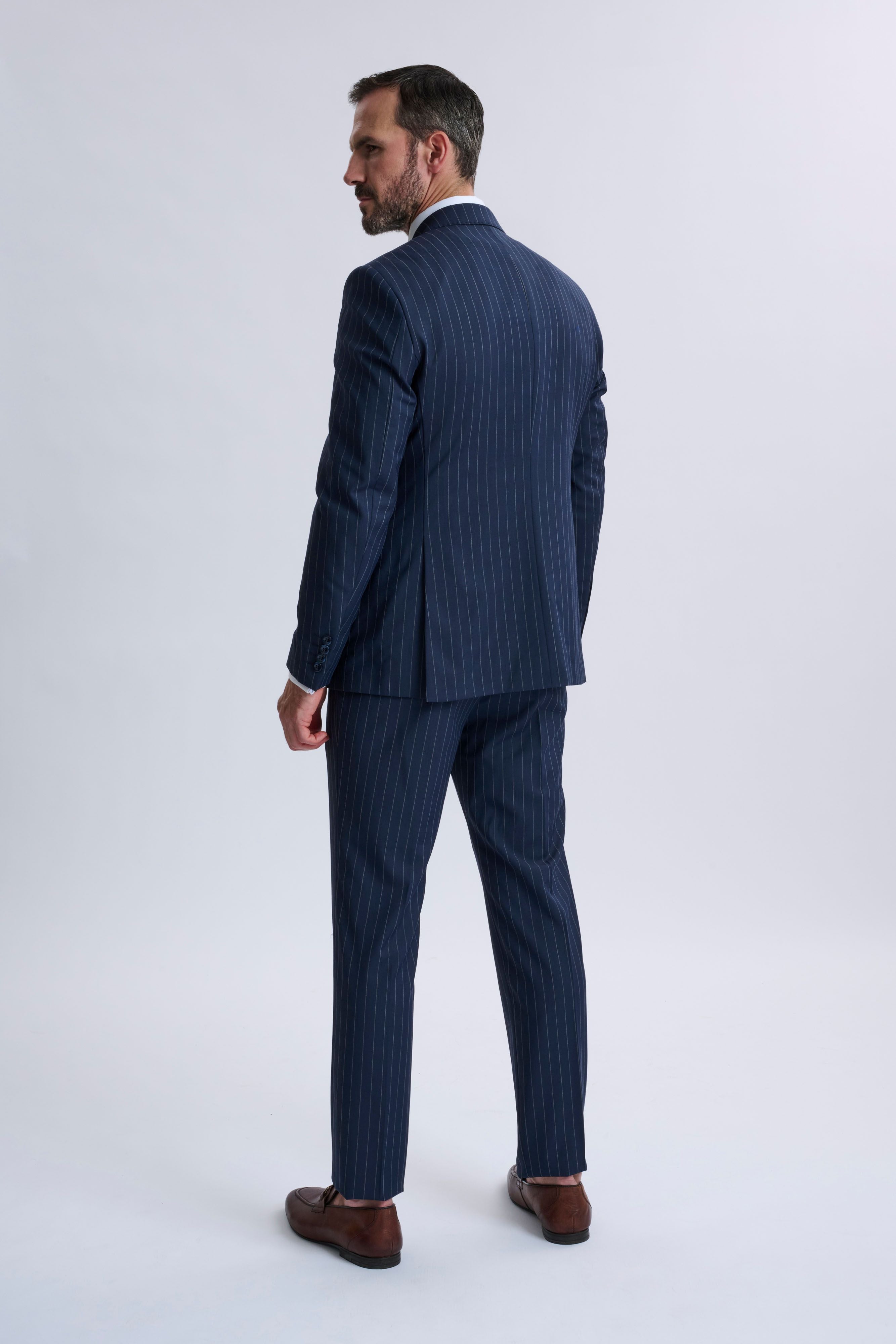 Amedeo 3-Piece Navy Pinstripe Suit