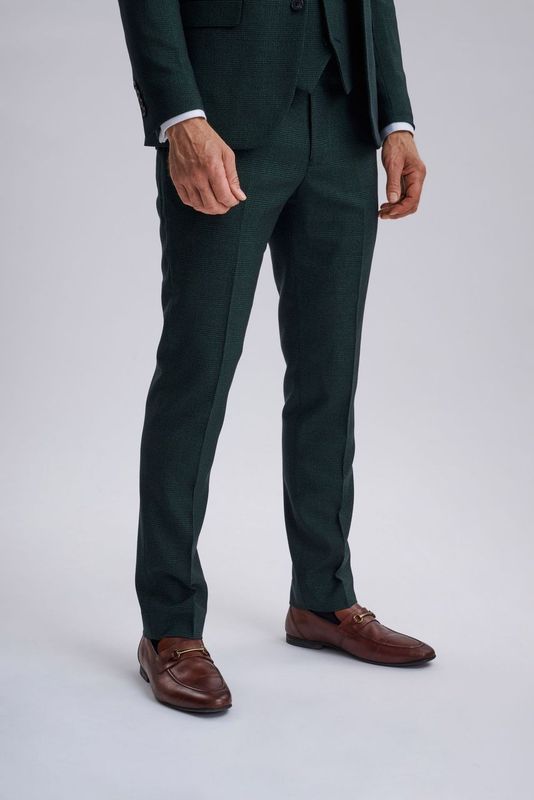 Regent Olive Check Three Piece Suit